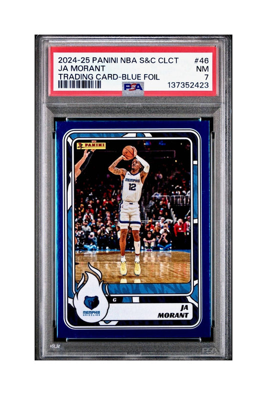 Ja Morant 2024-25 Panini NBA #46 Sticker 9/215 Blue Foil PSA 7 NM