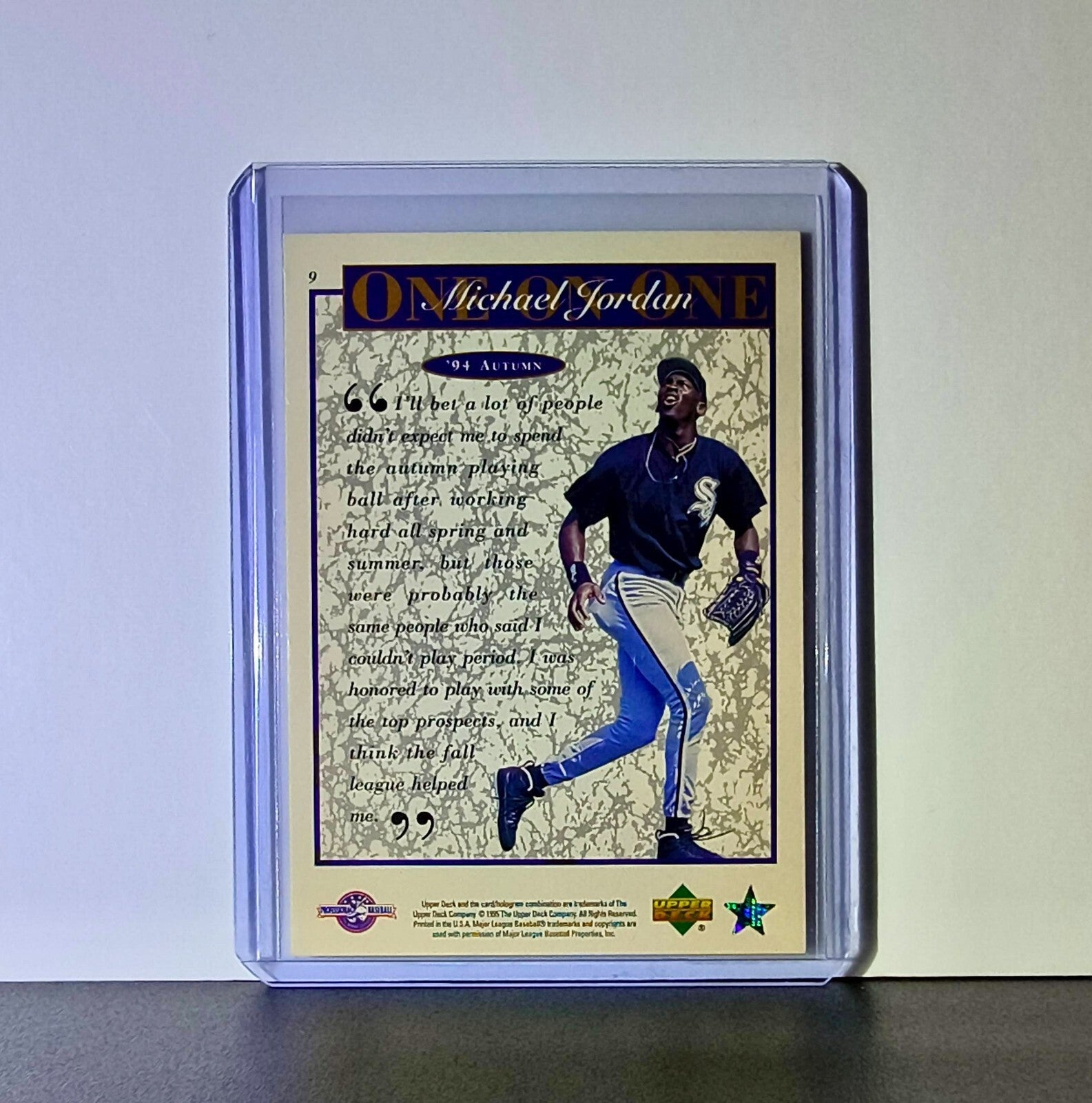 Michael Jordan 1995 Upper Deck Minors One on One #9 Card Chicago Bulls