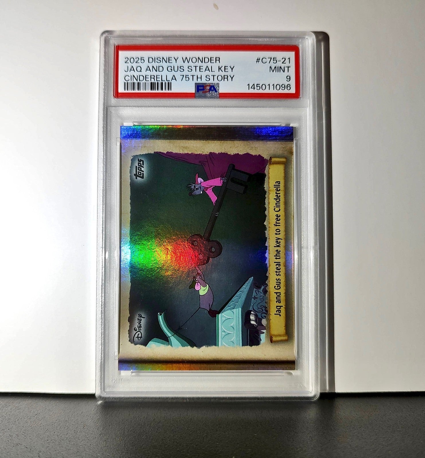 Jaq and Gus steal the key to free Cinderella 2025 Topps Disney #C75-21 PSA 9 MT