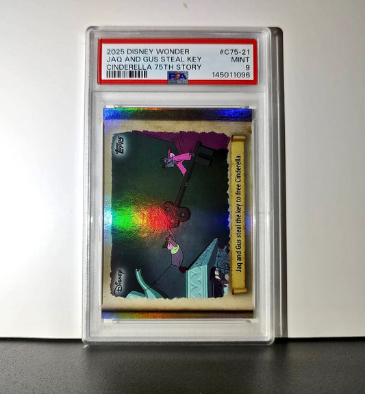 Jaq and Gus steal the key to free Cinderella 2025 Topps Disney #C75-21 PSA 9 MT