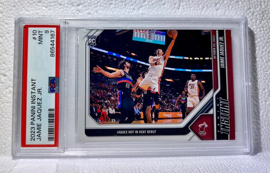 Jaime Jaquez Jr. 2023-24 Panini #10 NBA Rookie Basketball Card Heat PSA 9 Mint