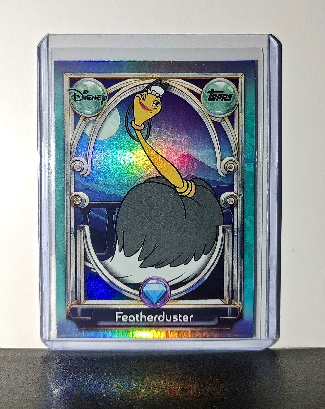 Featherduster 2025 Topps Disney Wonder #129 Diamond Card Beauty and the Beast