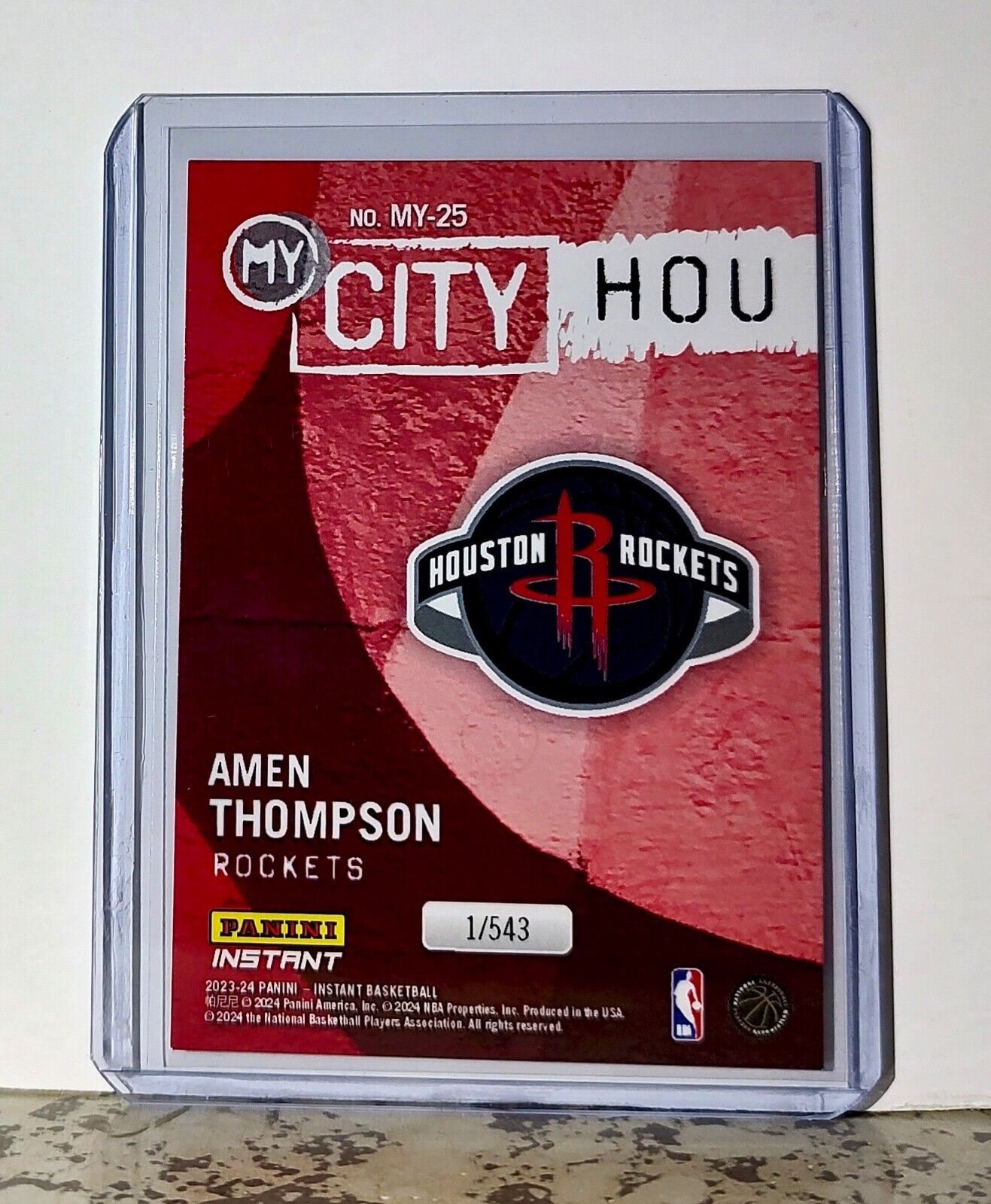 Amen Thompson 2023-24 Panini NBA #25 MyCity Basketball Card Rockets 1/543