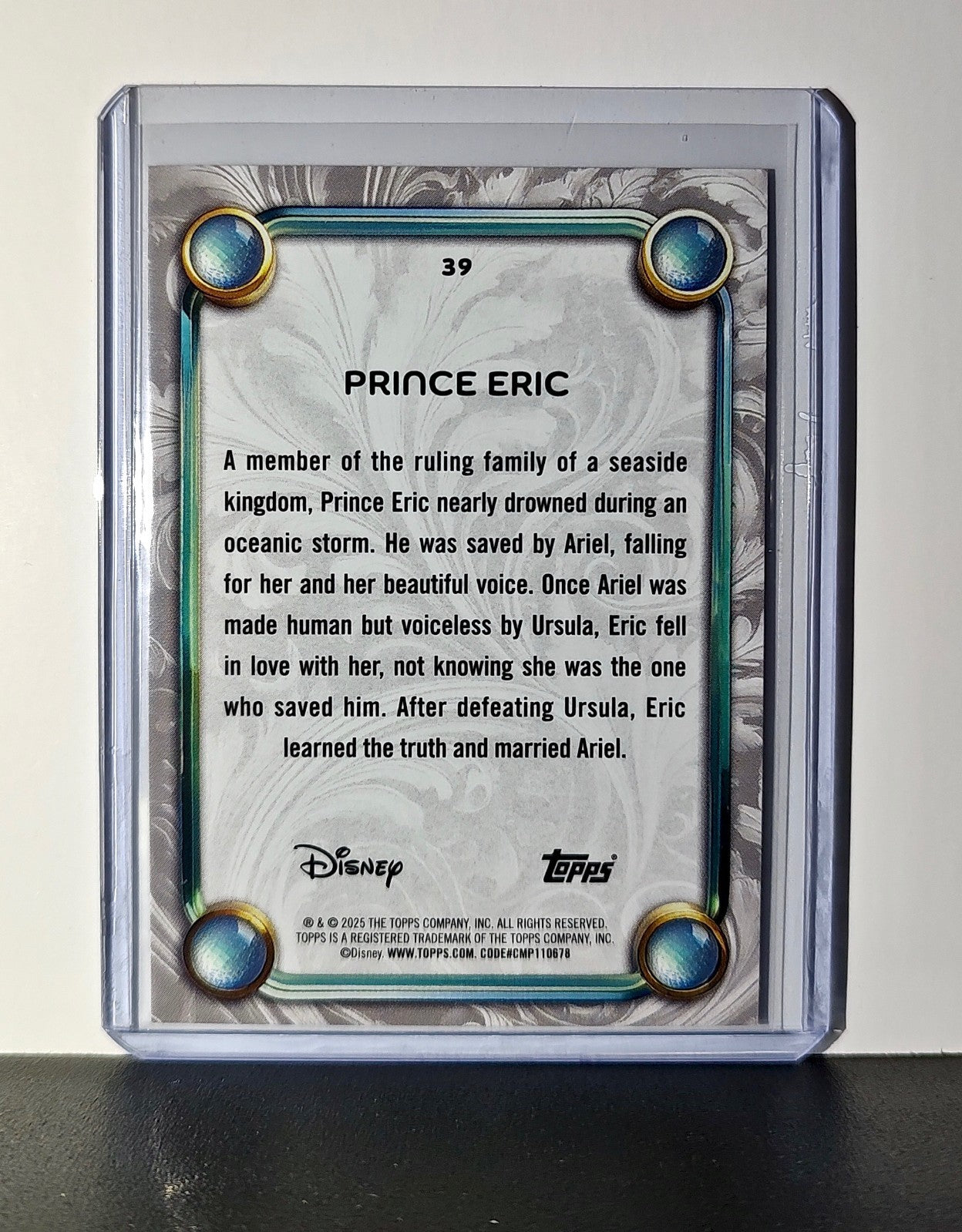 Prince Eric 2025 Topps Disney Wonder #39 Card The Little Mermaid