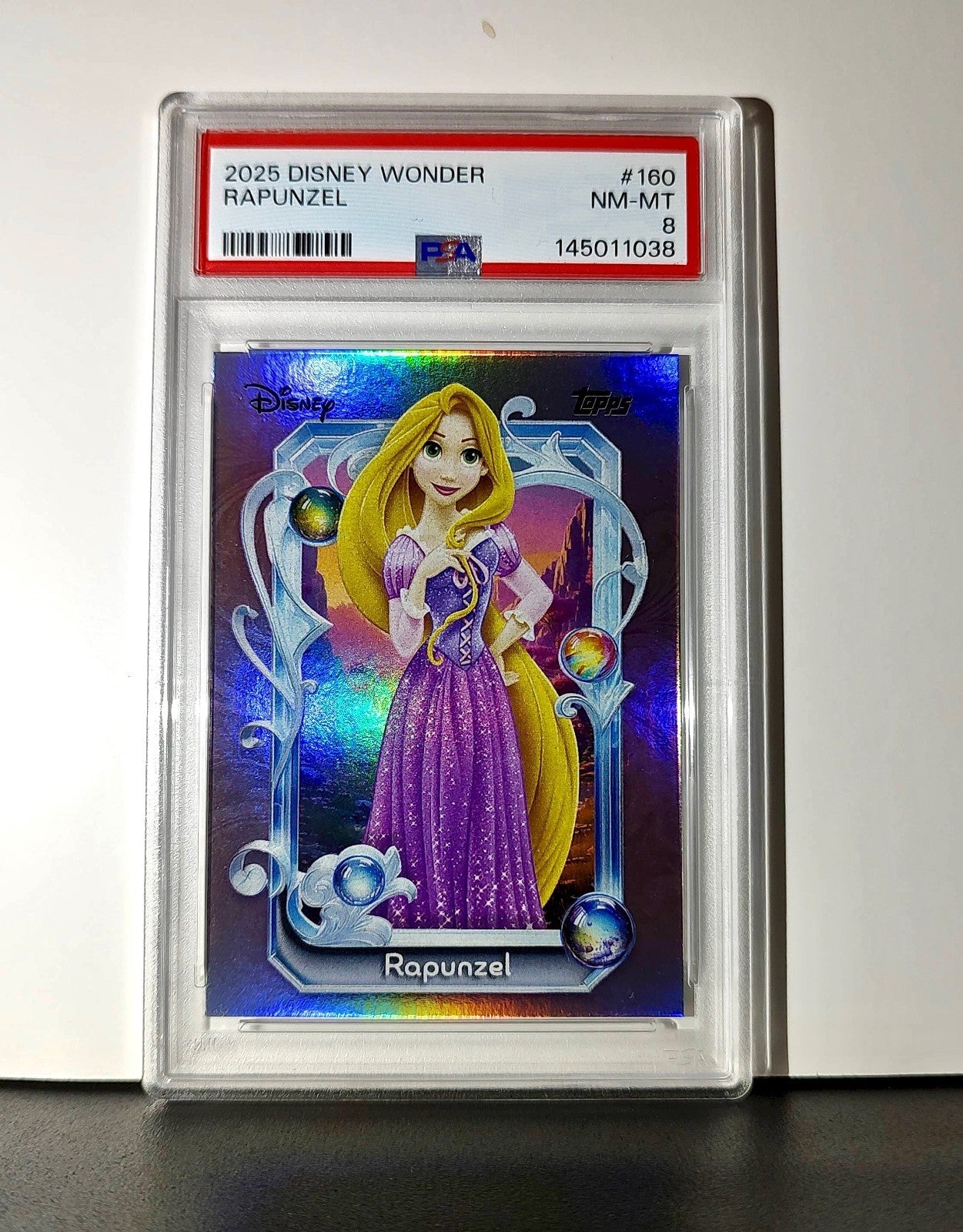 Rapunzel 2025 Topps Disney Cartoon Princess #160 Card Tangled PSA 8