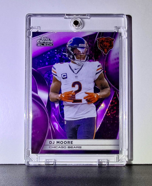 DJ Moore 2025 NFL Topps Chrome Black Purple Mini Diamond Refractor 21 Card 15/75