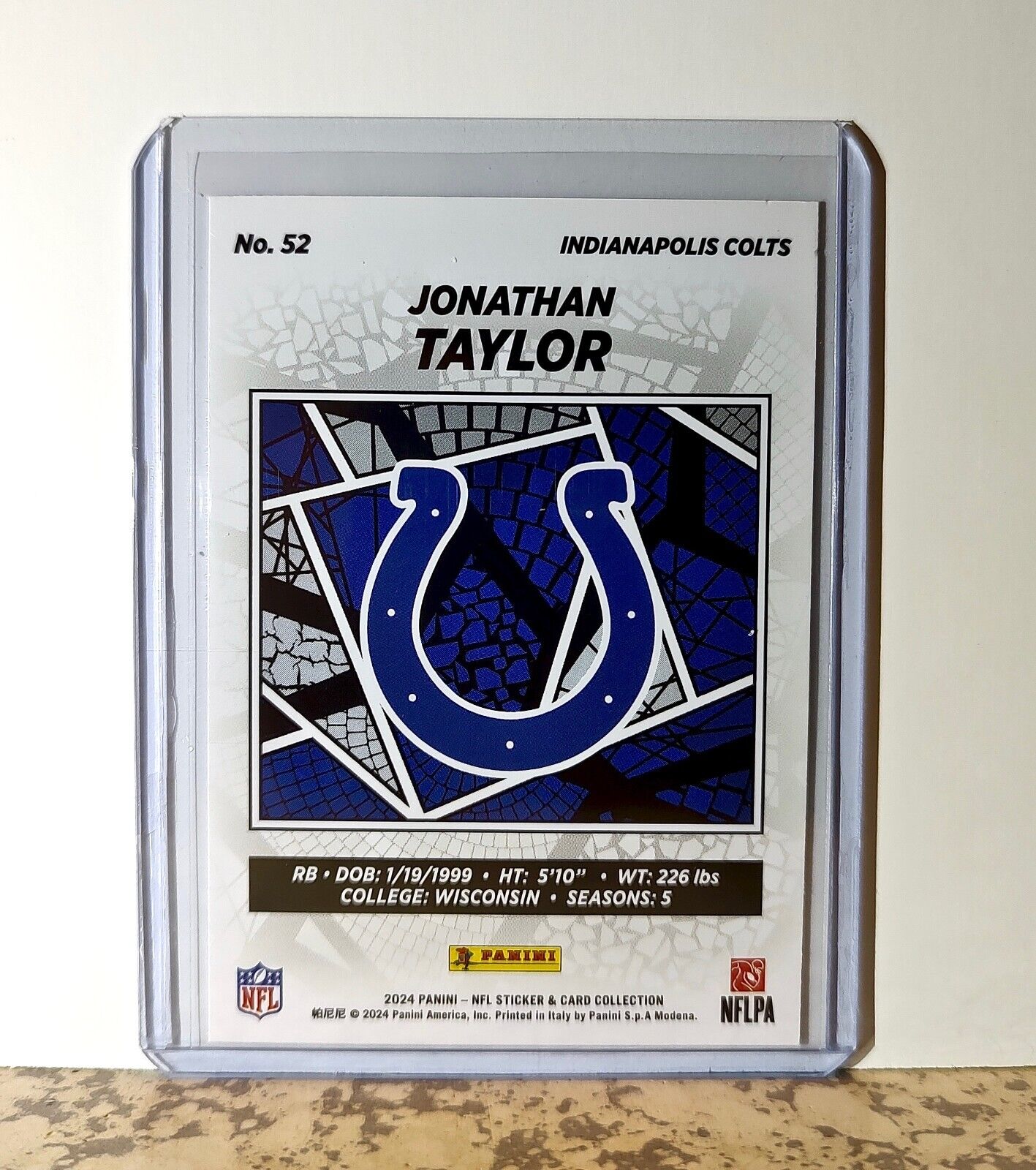 Jonathan Taylor 2024 Panini NFL #52 Sticker Card Indianapolis Colts