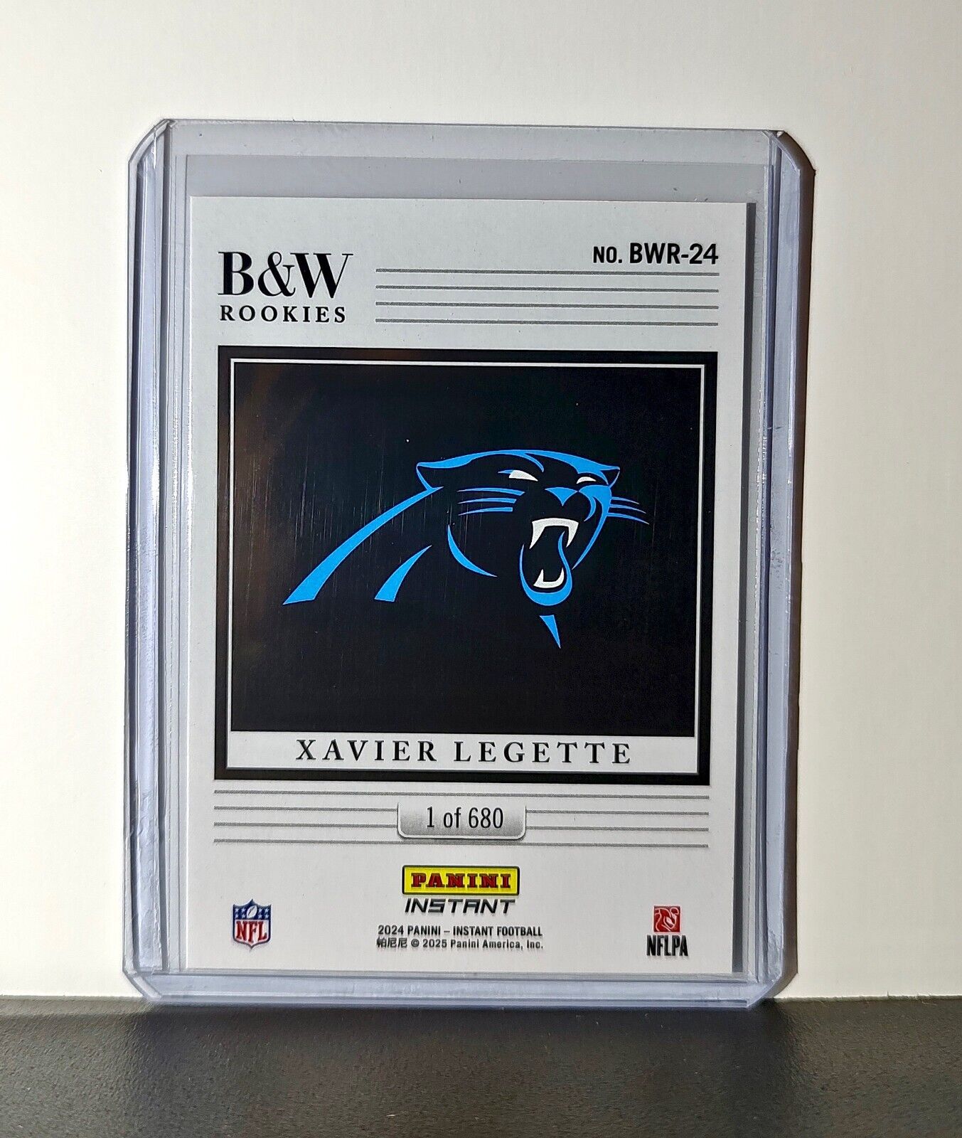 Xavier Legette 2024 Panini NFL #24 Black & White Rookies Card Panthers 1 of 680