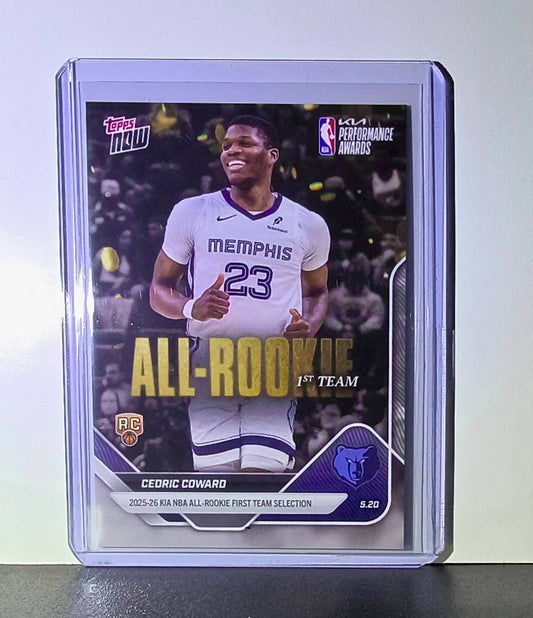 Cedric Coward Rookie 2025-26 Topps Now NBA All-Rookie 1st Team Memphis Grizzlies