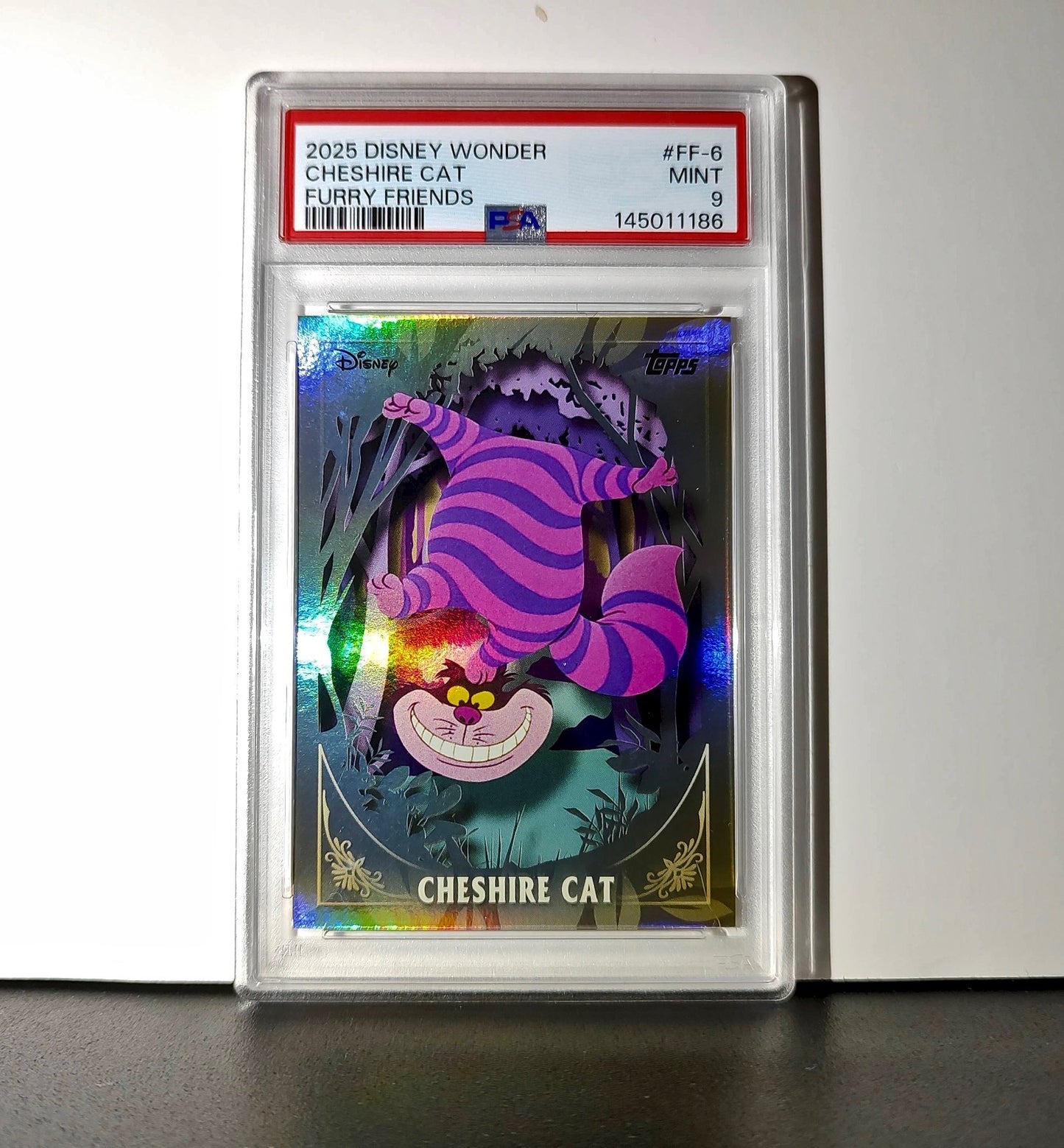 Cheshire Cat 2025 Topps Disney #FF-6 Furry Friends Card PSA 9