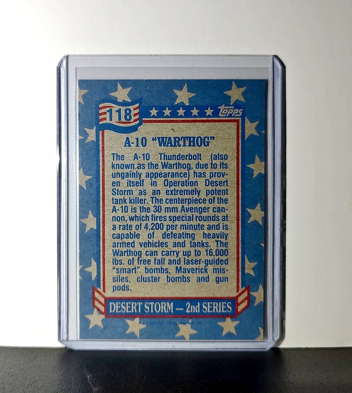 A-10 Warthog 1991 Topps Desert Storm #118 Card