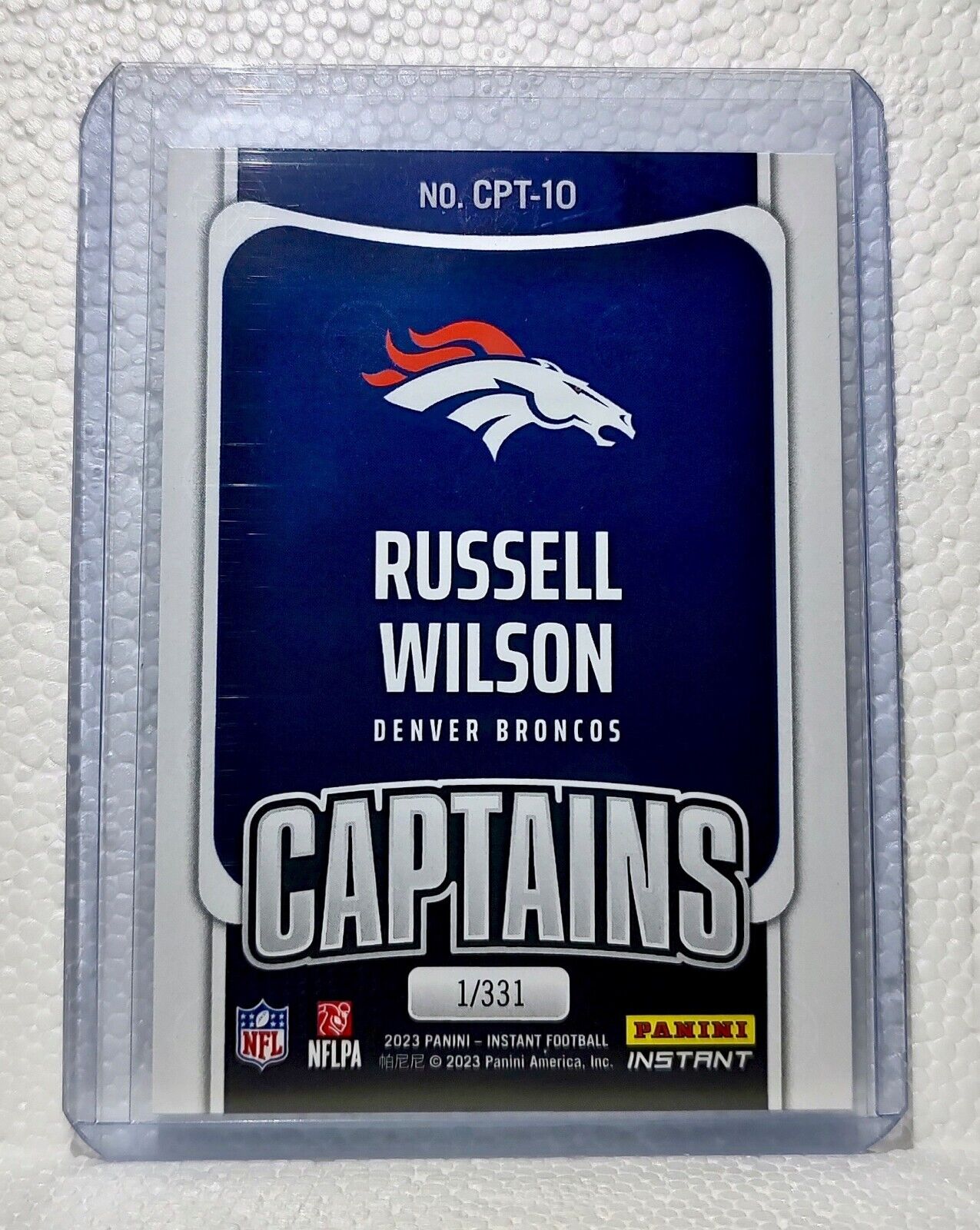 Russell Wilson 2023 Panini NFL Captain #10 Football Card Denver Broncos 1/331