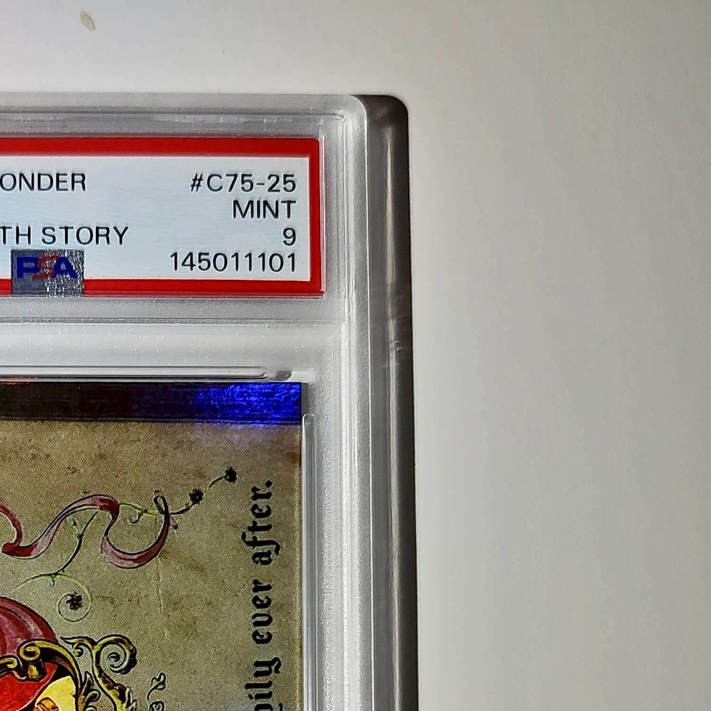 Back Cover 2025 Topps Disney Wonder #C75-25 Card Cinderella 75th Story PSA 9
