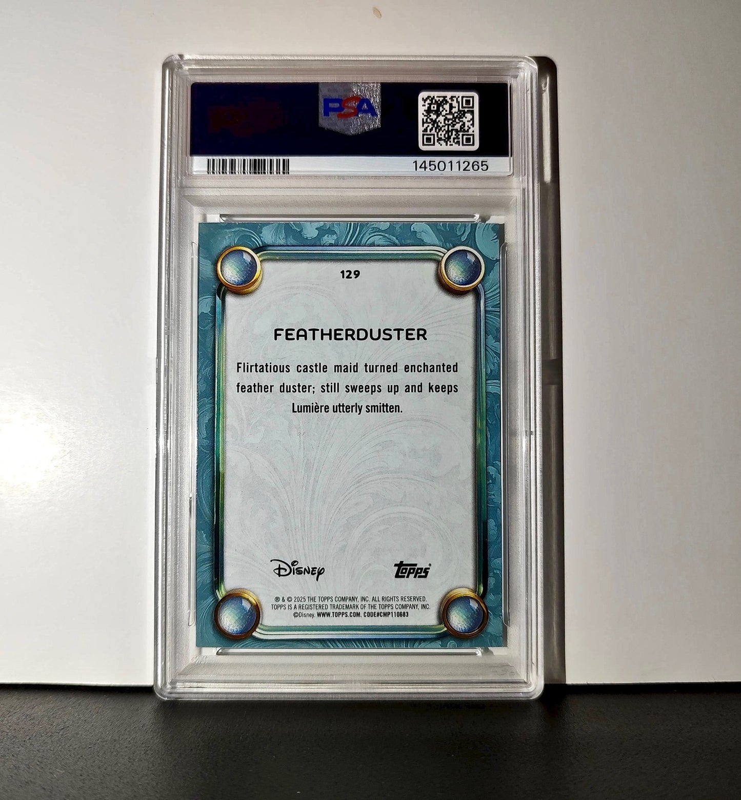 Featherduster 2025 Topps Disney #129 Diamond Card Beauty and the Beast PSA 6