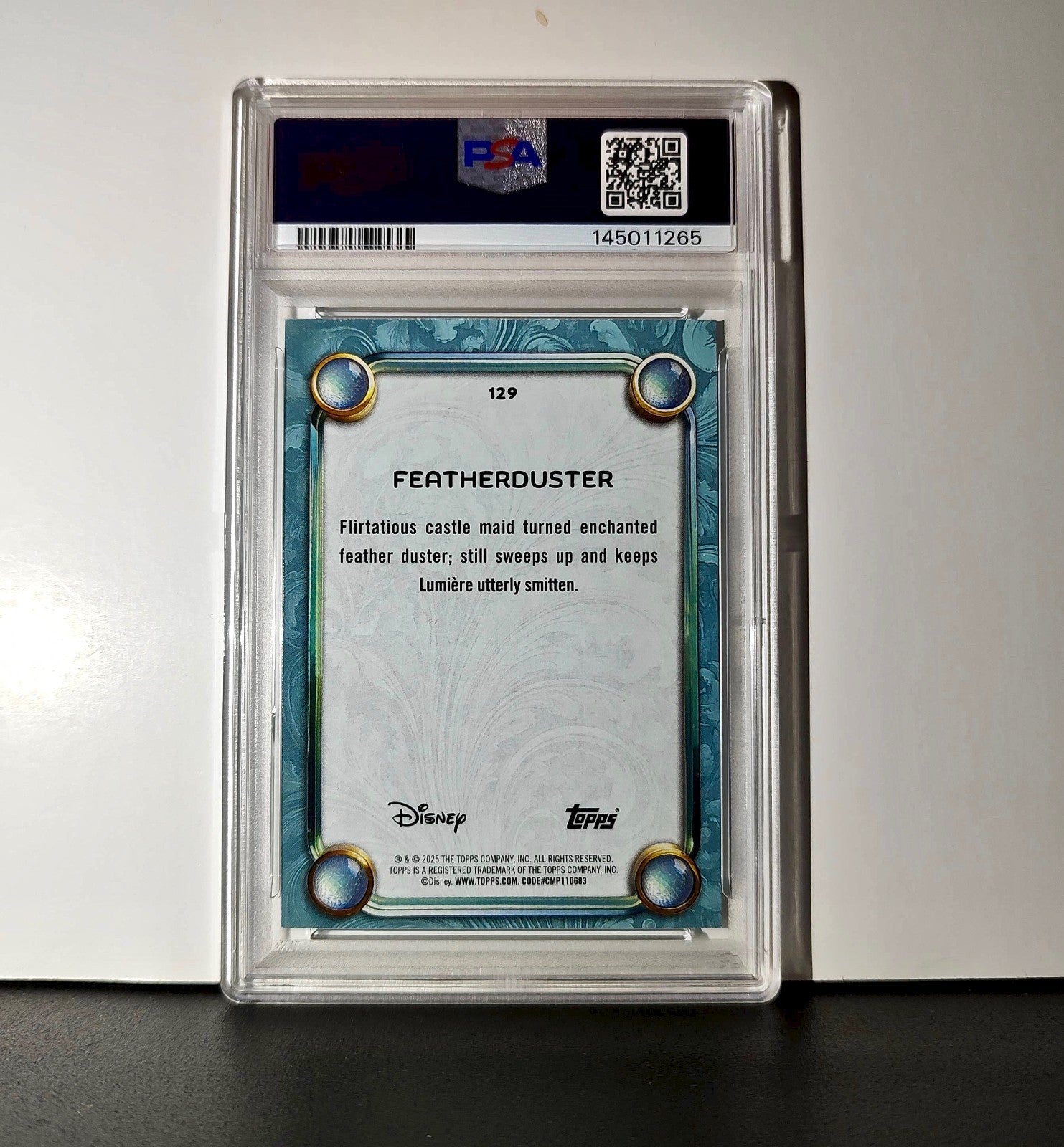 Featherduster 2025 Topps Disney #129 Diamond Card Beauty and the Beast PSA 6