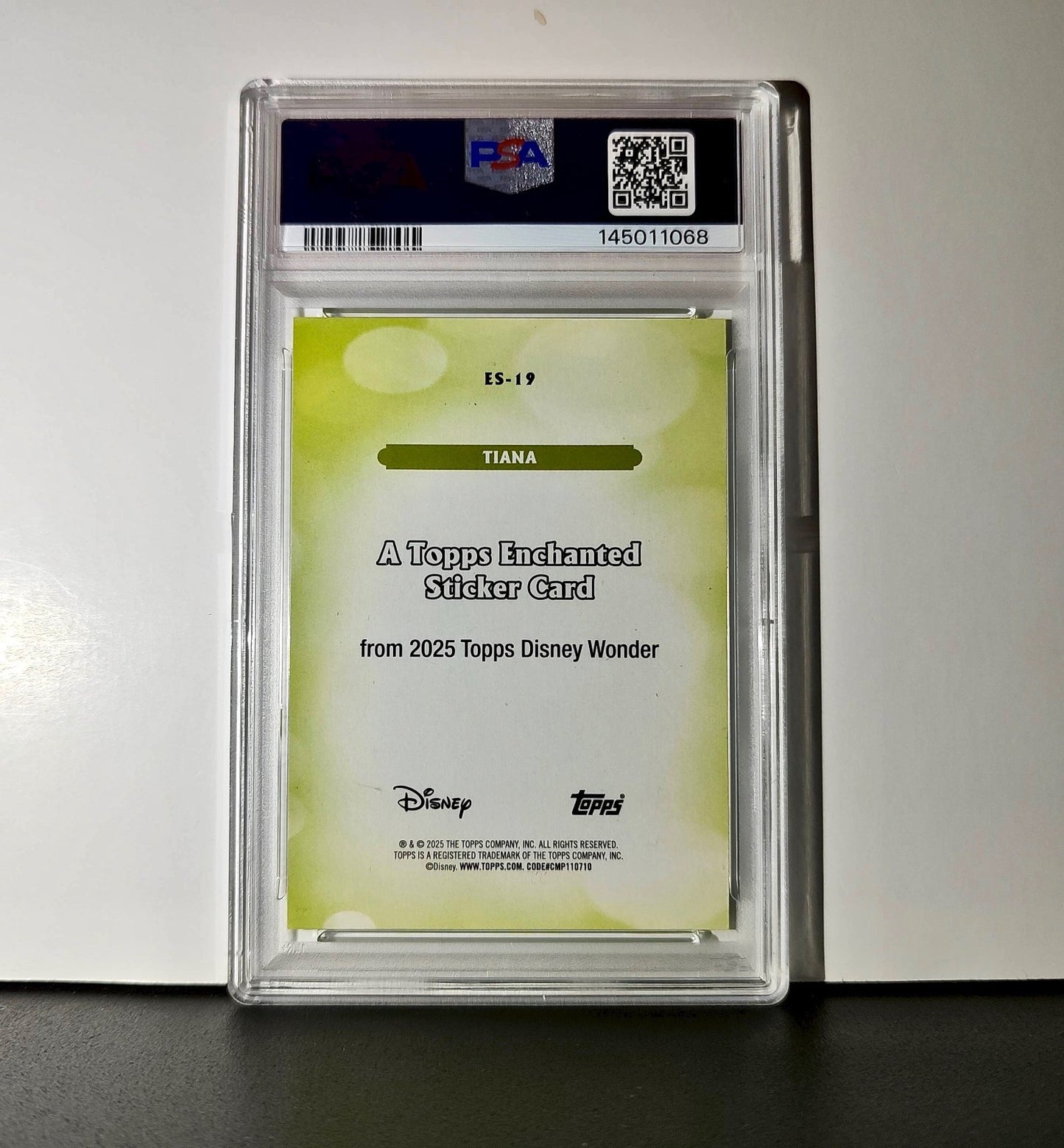 Tiana 2025 Topps Disney #ES-19 Enchanted Sticker Card PSA 9