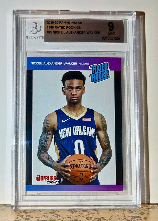 Nickeil Alexander-Walker 2019-20 Panini NBA #15 Rated Rookies BGS 9 Pelicans