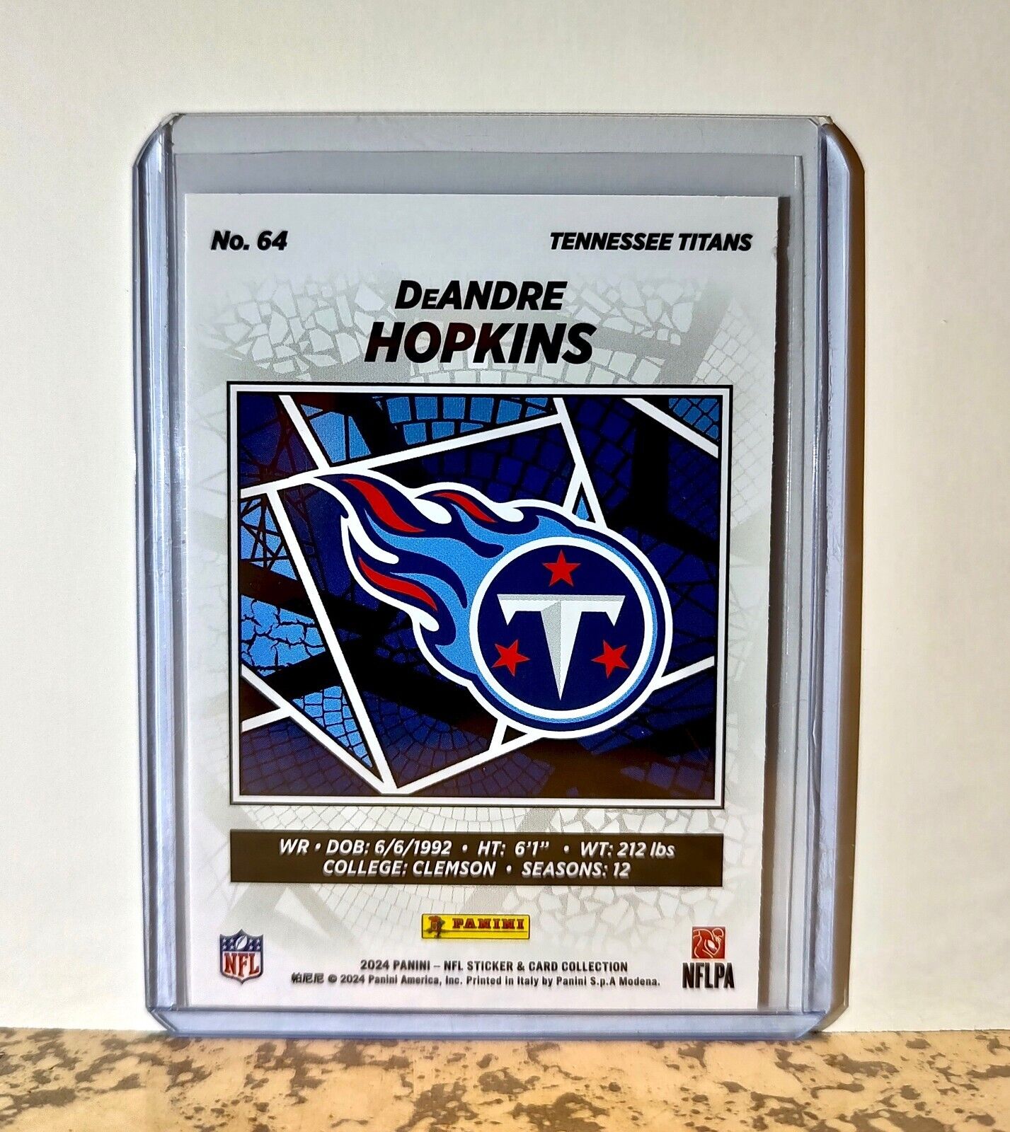 DeAndre Hopkins 2024 Panini NFL #64 Silver Foil Sticker Card Tennessee Titans