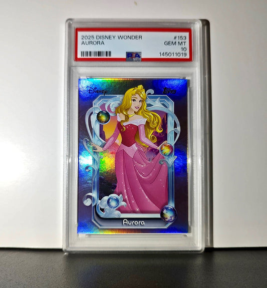 Aurora 2025 Topps Disney Cartoon Princess #153 Card Sleeping Beauty PSA 10