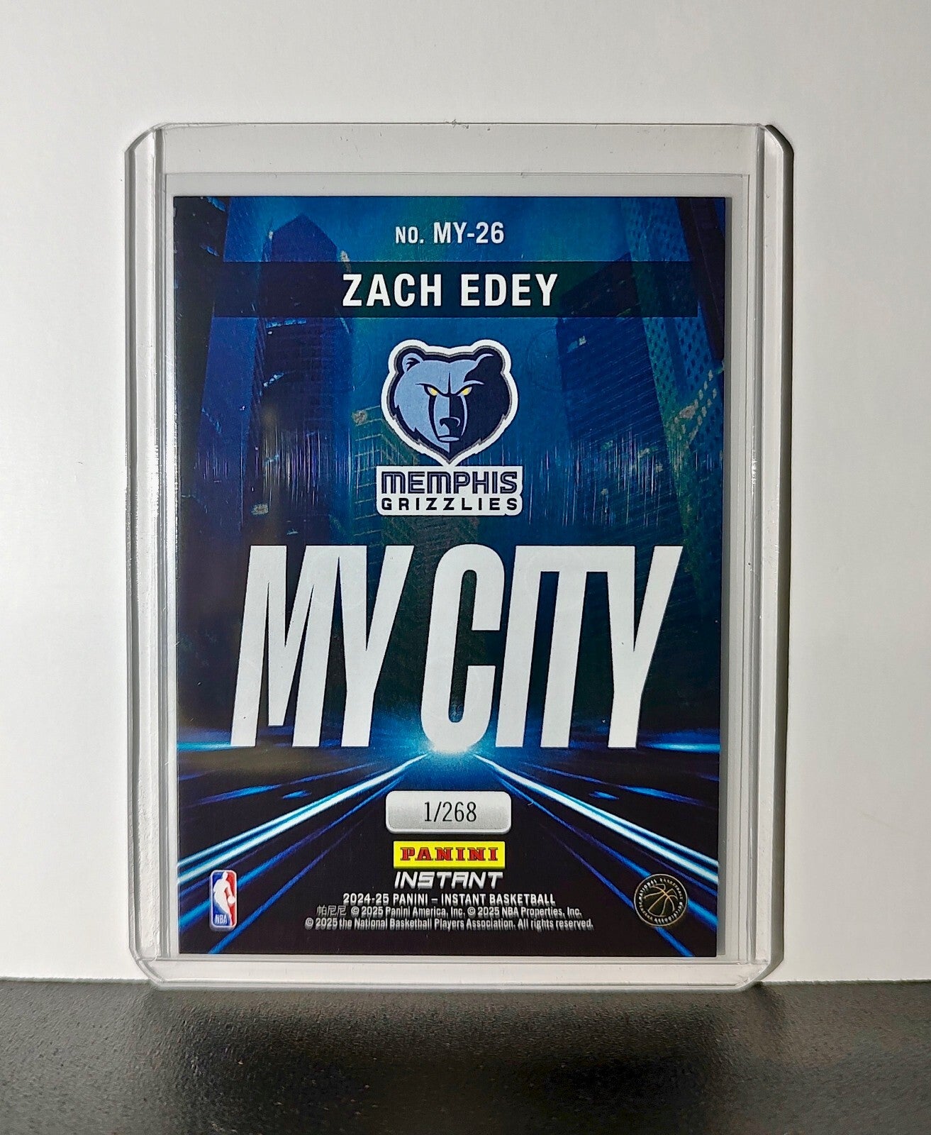 Zach Edey Rookie 2024-25 Panini MyCity NBA #26 Basketball Card Grizzlies 1/268