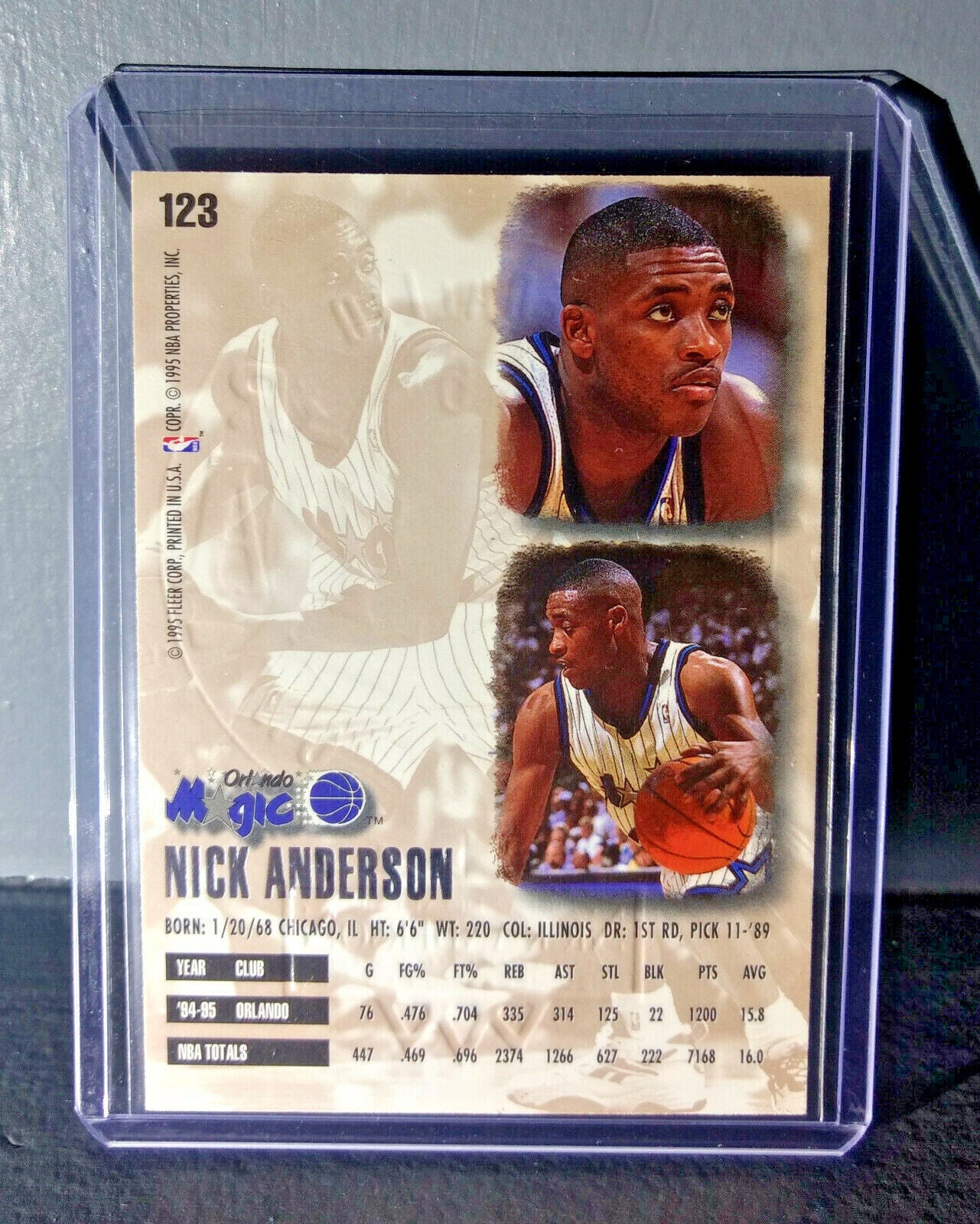 1995-96 Nick Anderson Fleer Ultra Gold Medallion #123 Basketball Card