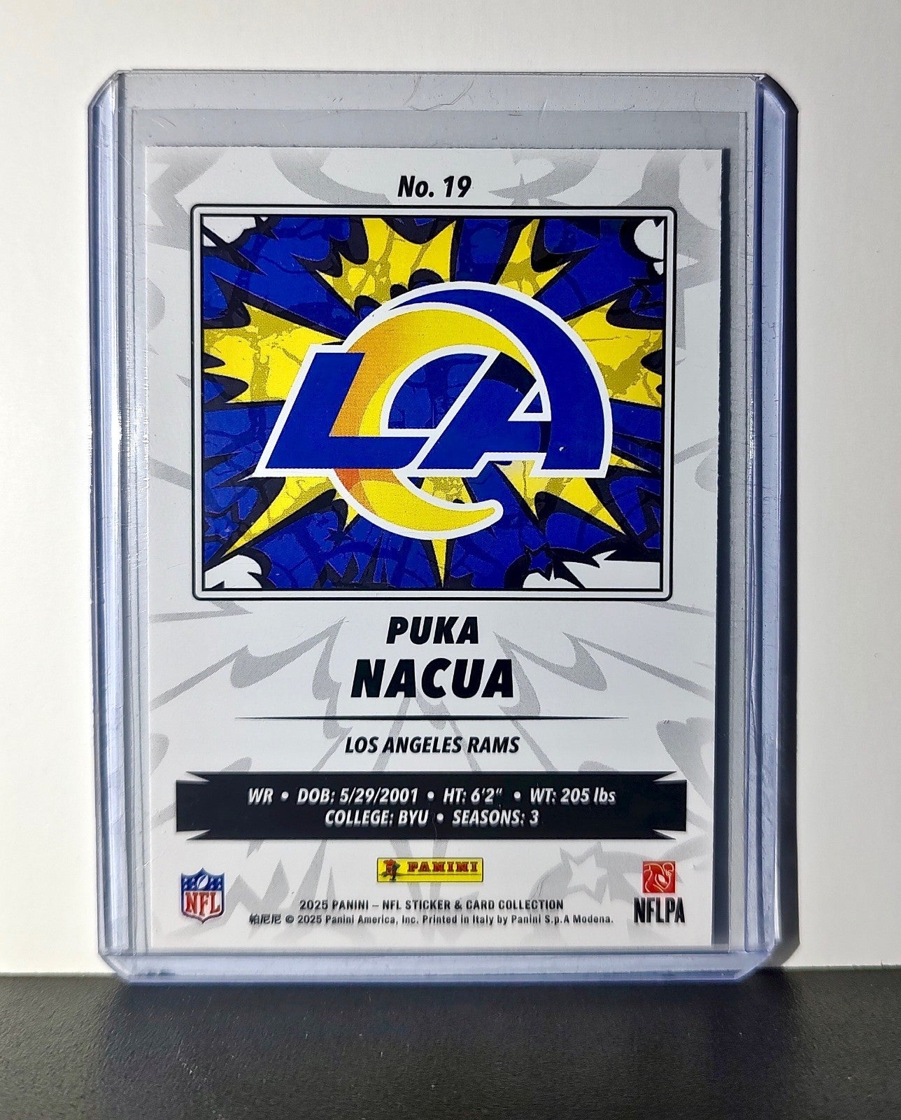 Puka Nacua 2025 Panini NFL #19 Foil Sticker Card Los Angeles Rams