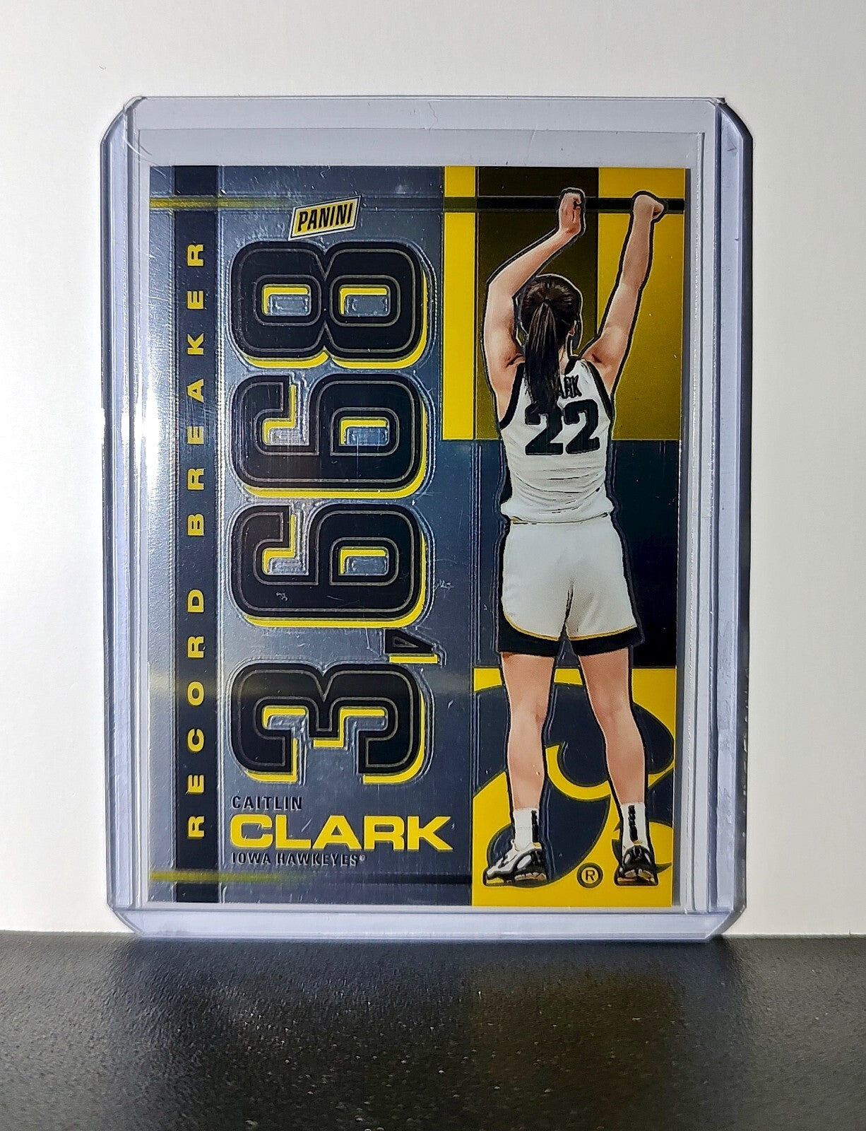 Caitlin Clark 2024 Silver Foil Panini Record Breaker #RBCC Card Iowa Hawkeyes