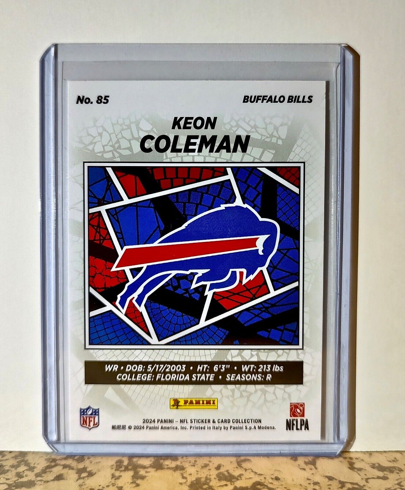 Keon Coleman 2024 Panini NFL #85 Rookie Sticker Card Buffalo Bills