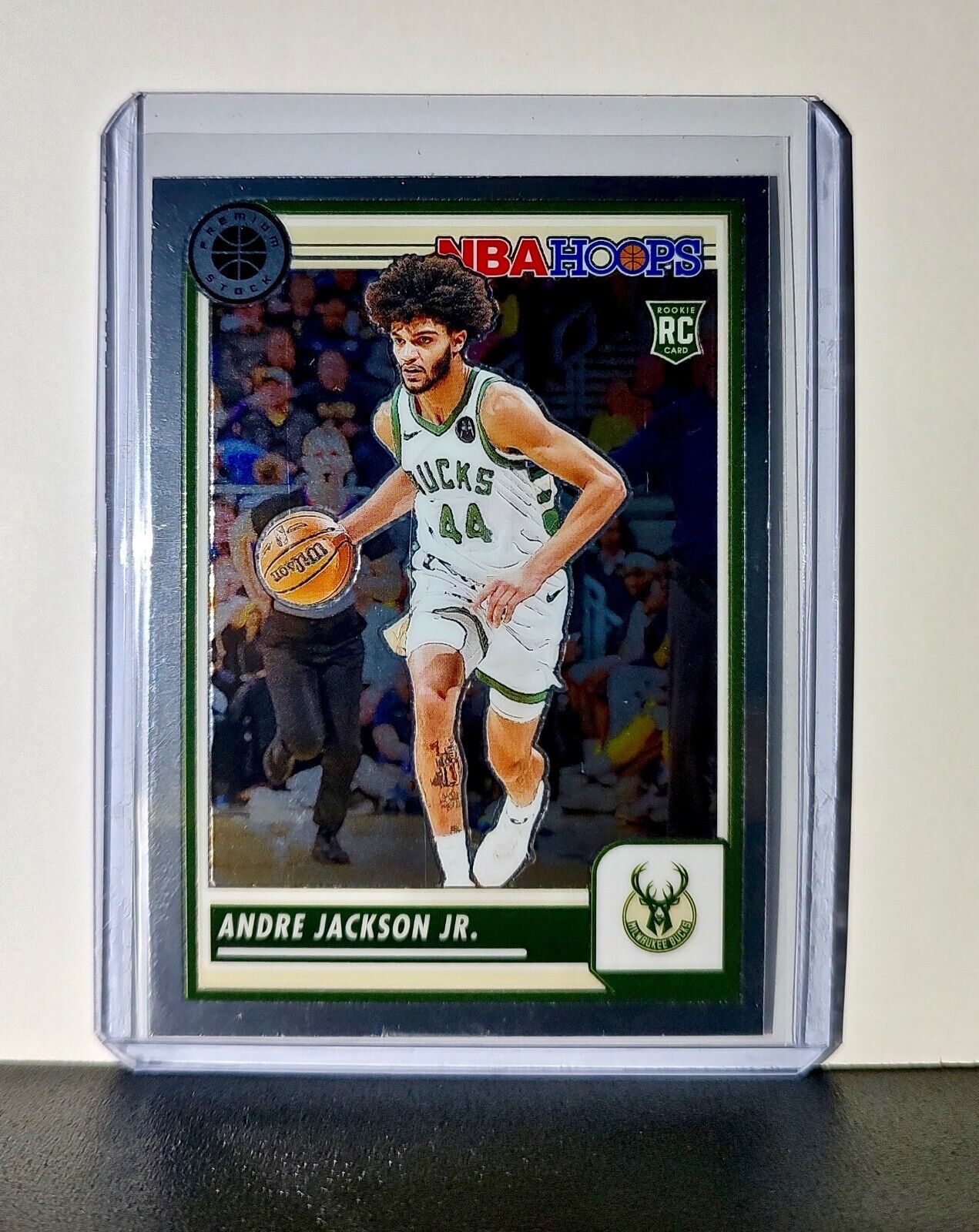 Andre Jackson Jr. 2023-24 Panini Premium Stock NBA Hoops #67 Rookie Card Bucks