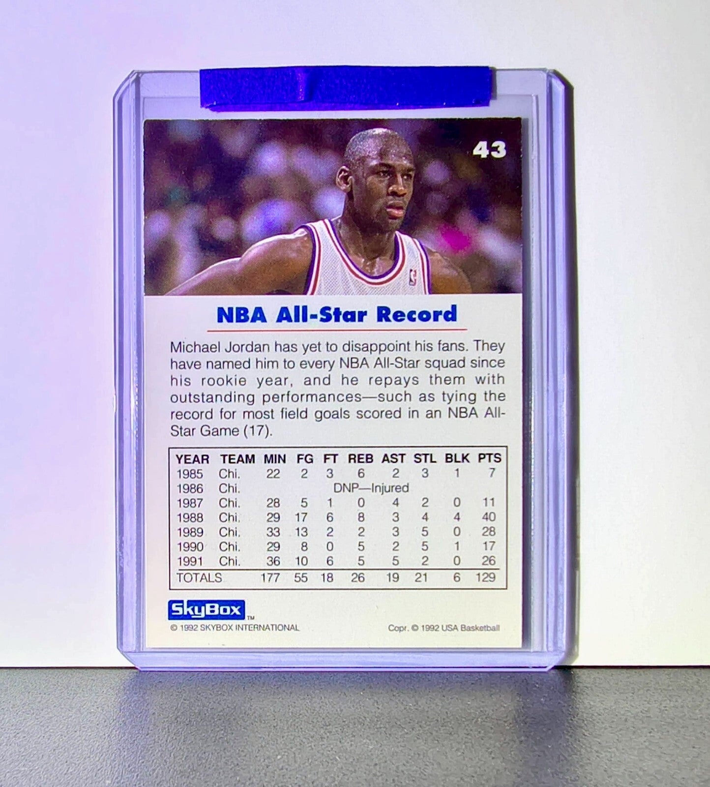 Michael Jordan 1992-93 Skybox USA Basketball #43 Basketball Card Chicago Bulls