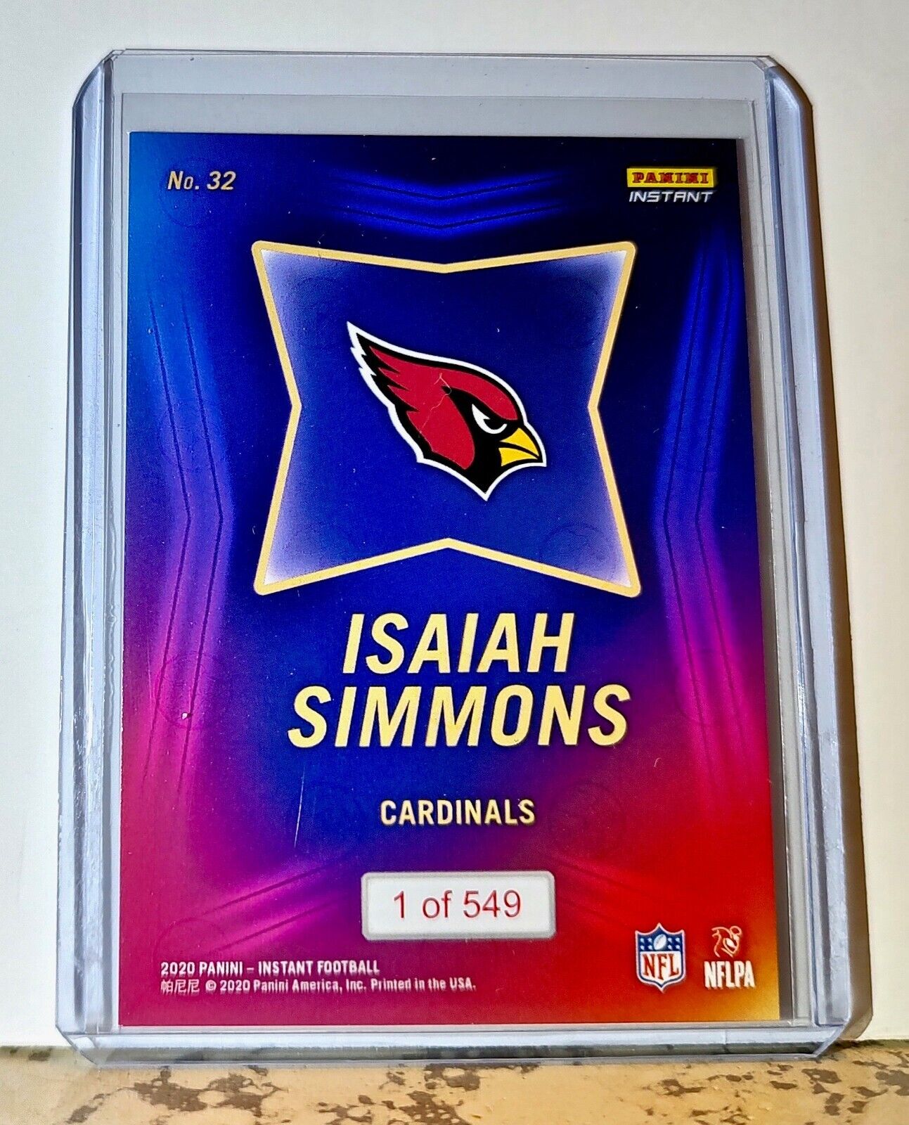 Isaiah Simmons 2020 NFL Draft Night NFL #32 Football Card Cardinals 1 of 549