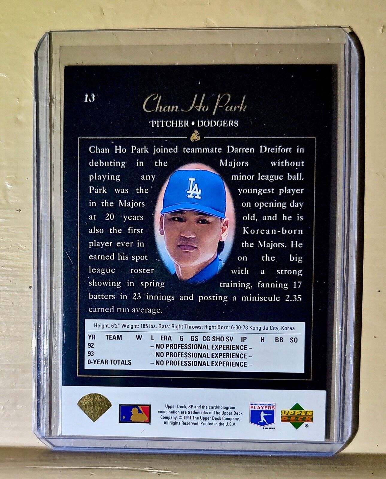Chan Ho Park 1994 Upper Deck SP Premier Prospects #13 Baseball Card Dodgers