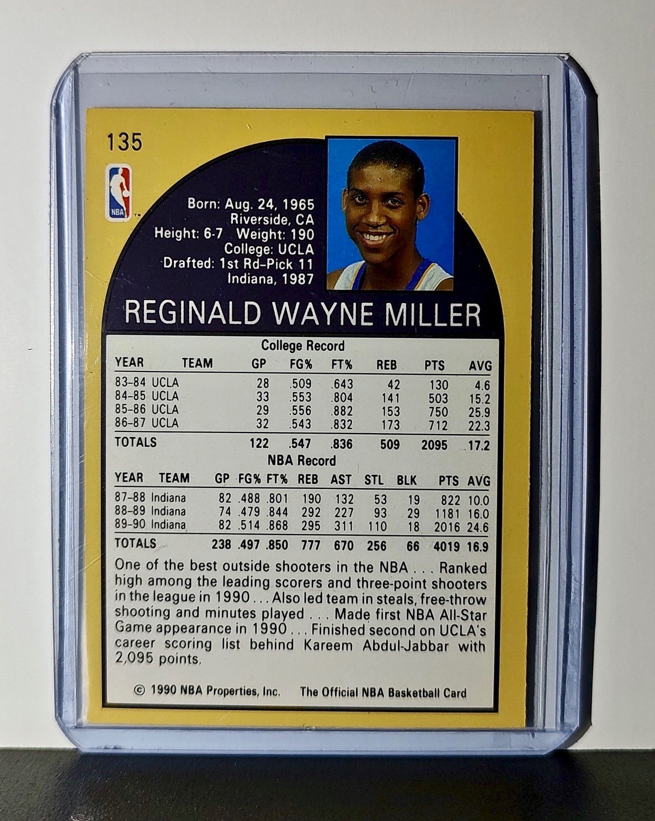 Reggie Miller 1990 NBA Hoops NBA #135 Card Indiana Pacers