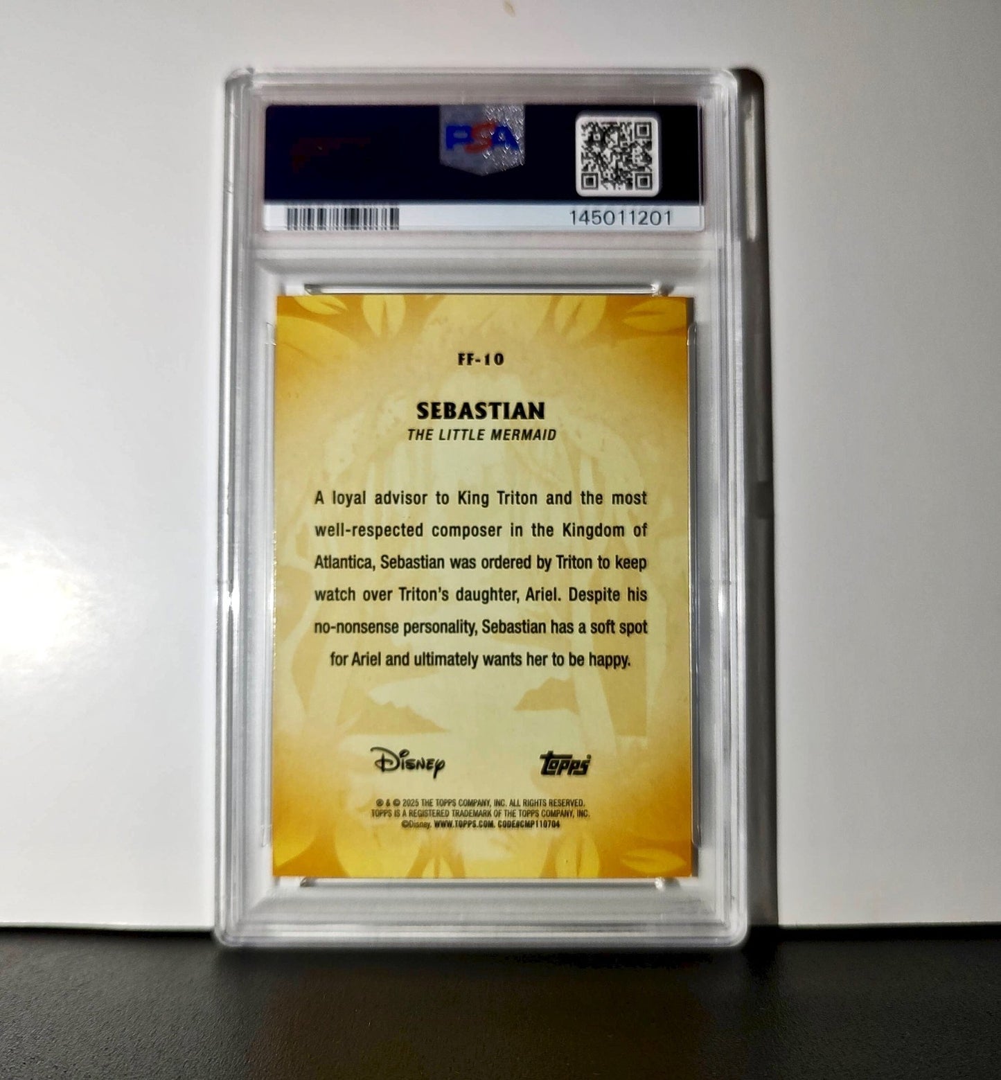 Sebastian 2025 Topps Disney #FF-10 Furry Friends Card The Little Mermaid PSA 9