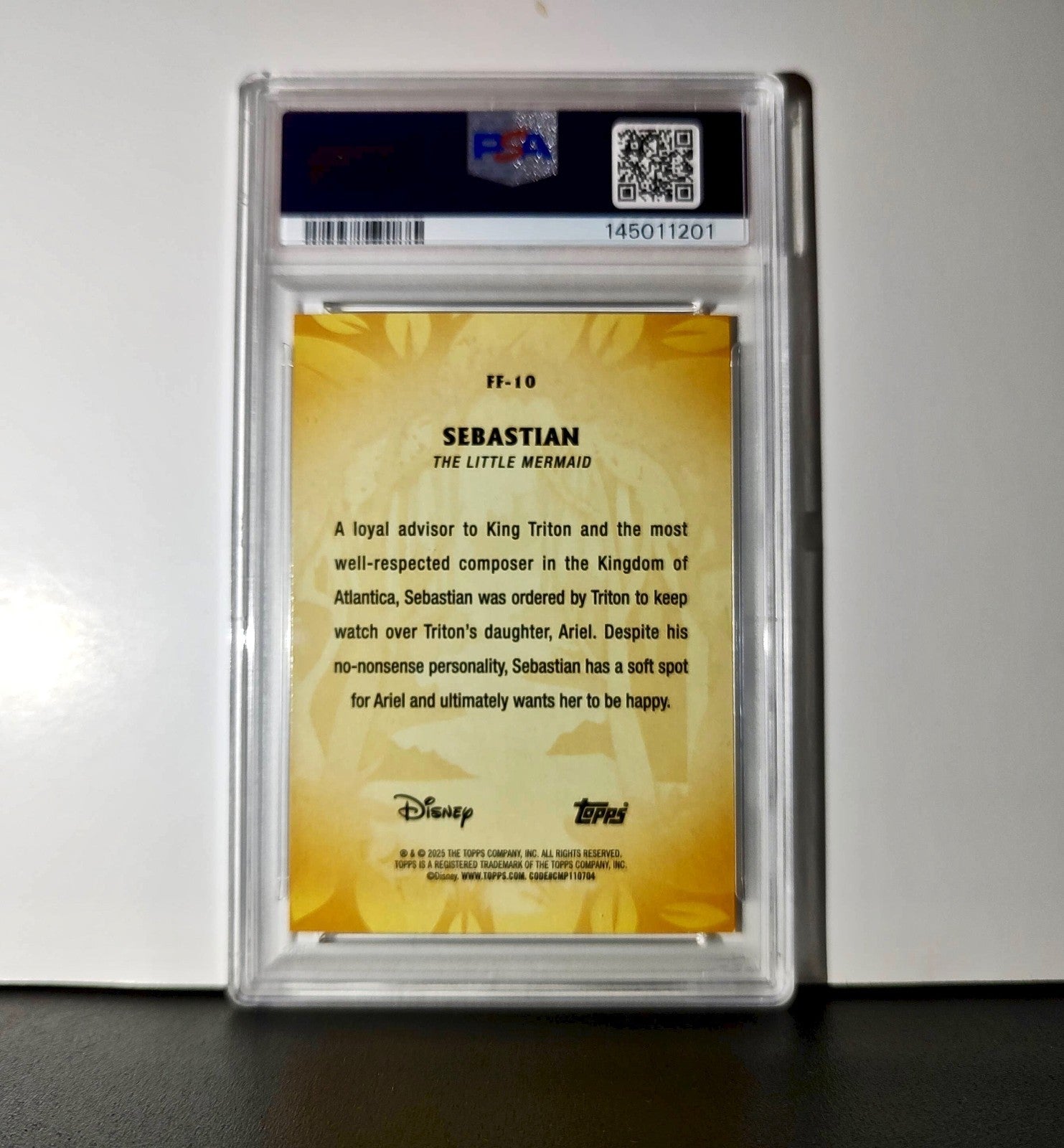 Sebastian 2025 Topps Disney #FF-10 Furry Friends Card The Little Mermaid PSA 9