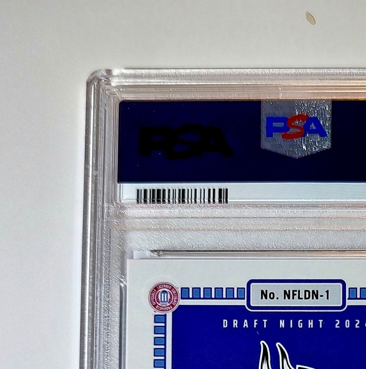 JJ McCarthy Rookie 2024 Panini NFL Draft Night Blue Football Card 2/5 SSP PSA 9