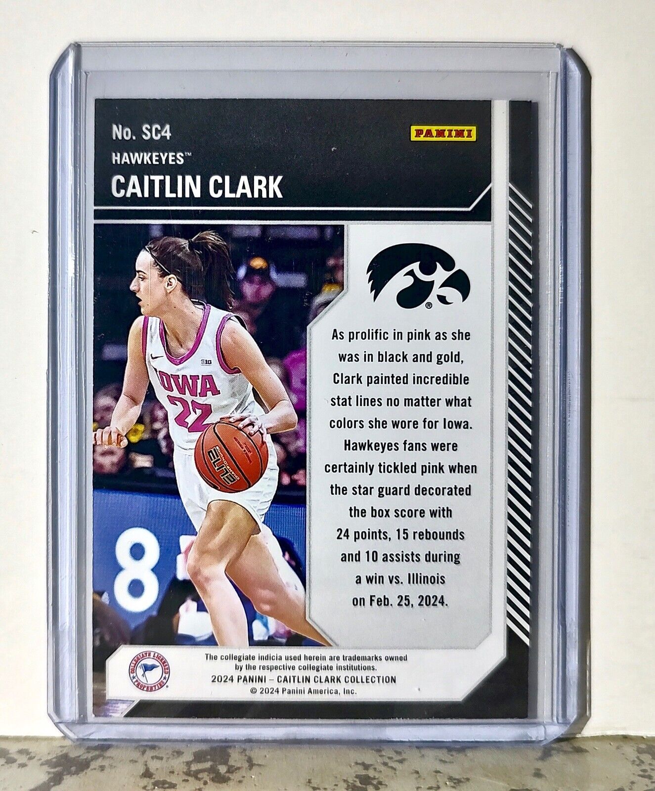 2024 Caitlin Clark Panini Contenders #SC4 School Colors Basketball Card Hawkeyes