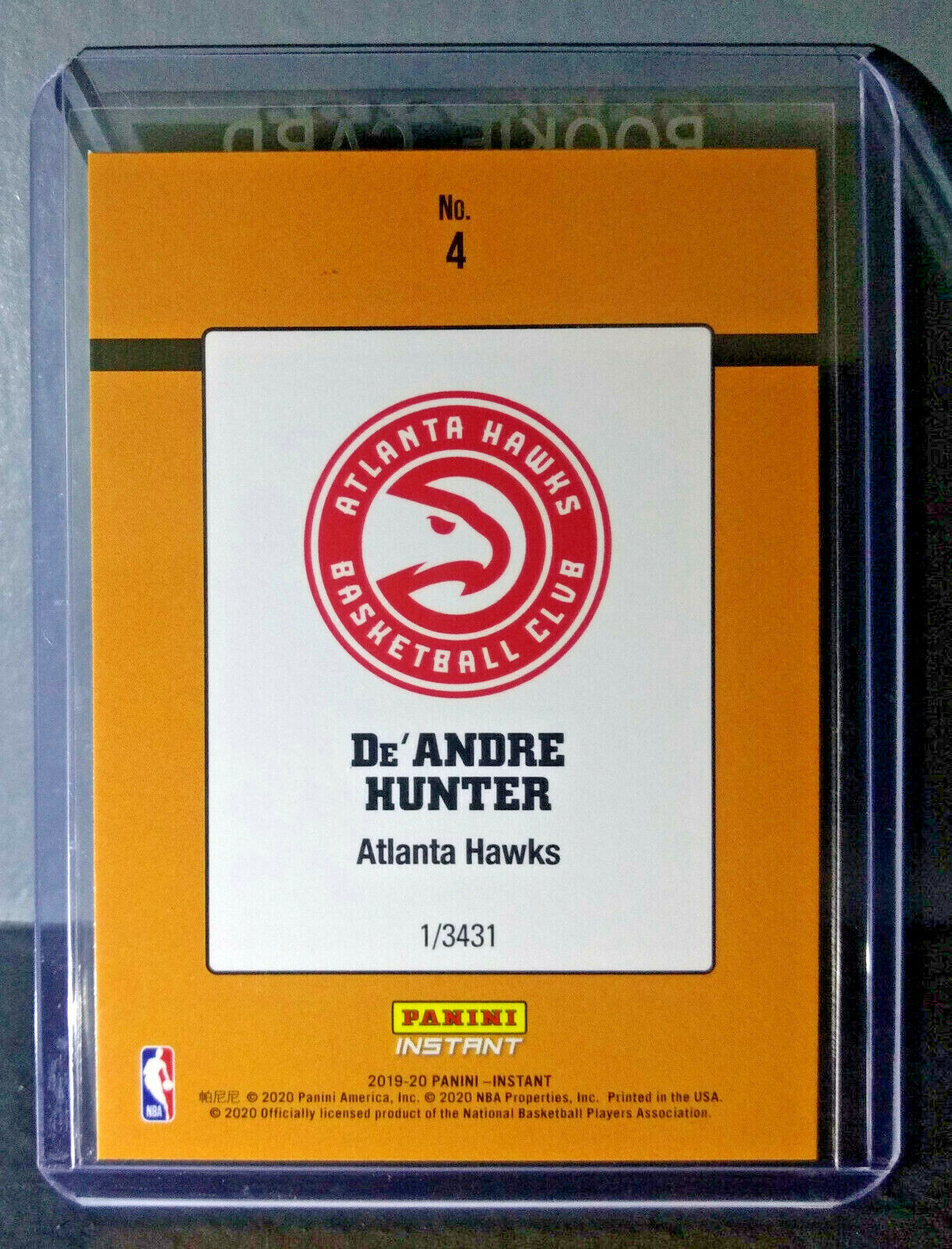 De'Andre Hunter 2019-2020 Panini NBA #4 Rated Rookie Retro Card 1/3431