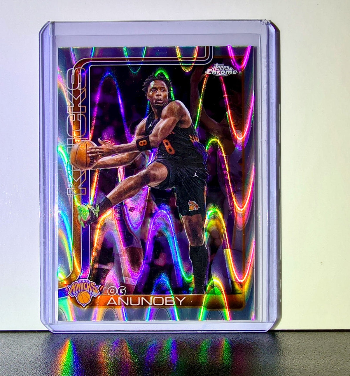 OG Anunoby 2025-26 NBA Topps Chrome Update RayWave Refractor #43 Card NY Knicks