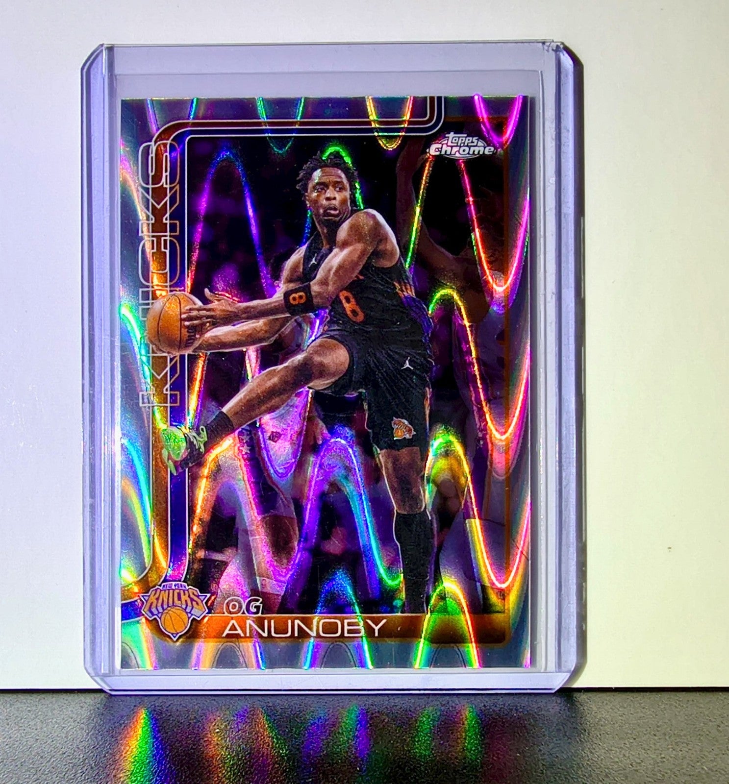 OG Anunoby 2025-26 NBA Topps Chrome Update RayWave Refractor #43 Card NY Knicks