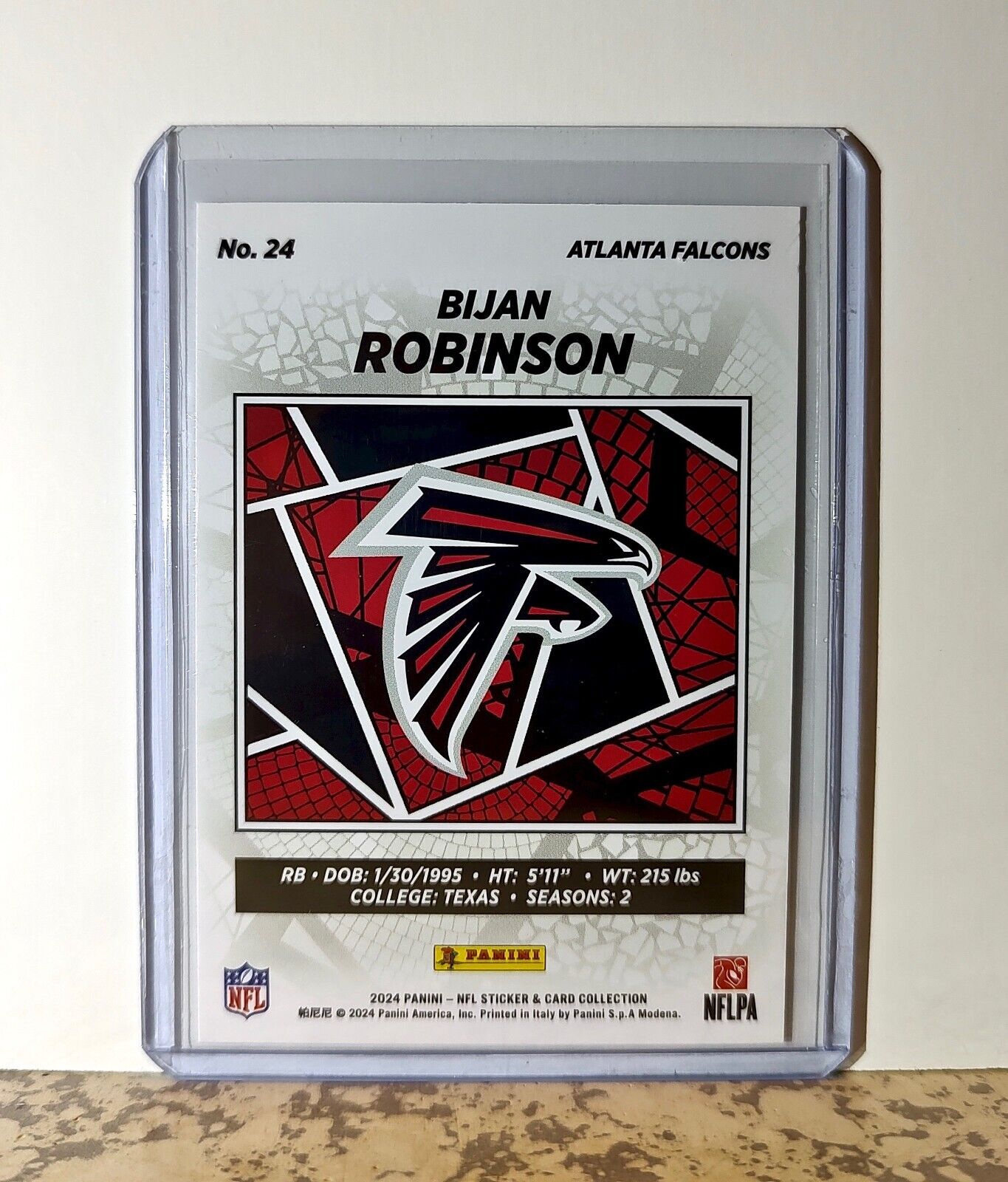 Bijan Robinson 2024 Panini NFL #24 Sticker Card Atlanta Falcons