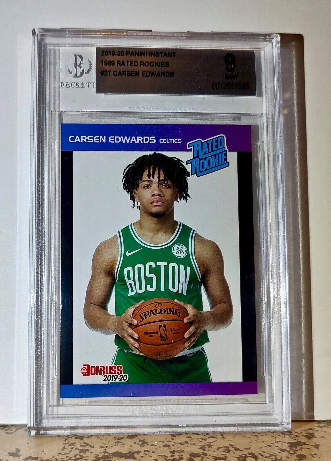 Carsen Edwards 2019-20 Panini NBA #27 Rated Rookies 1/3431 BGS 9 Mint Celtics