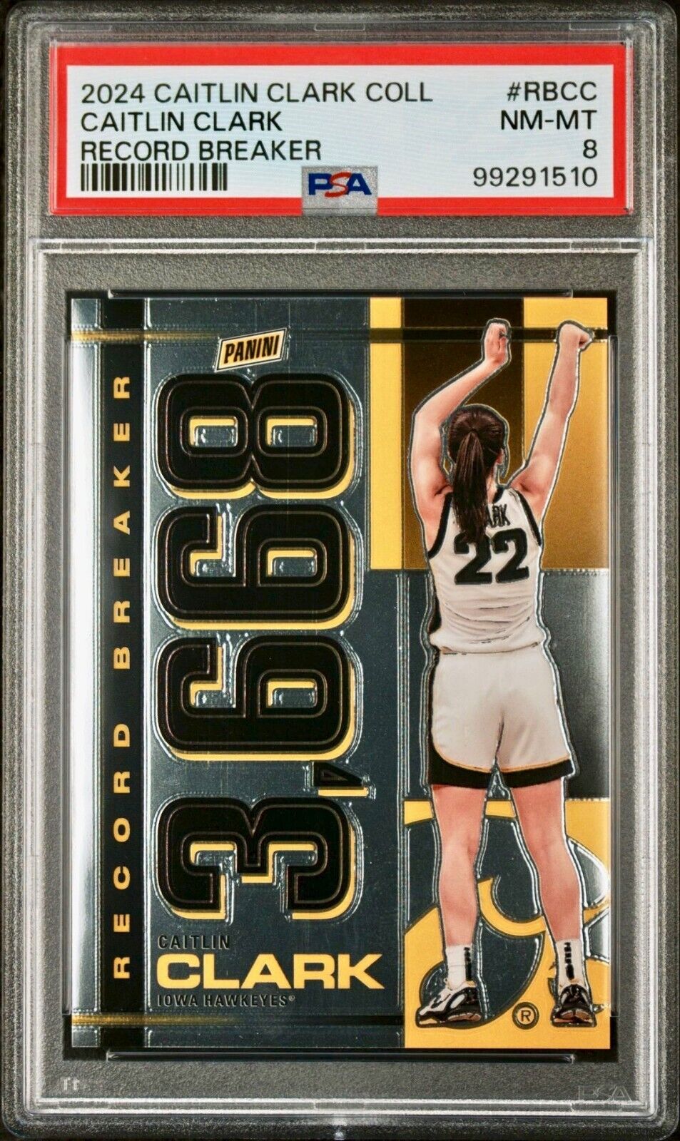 Caitlin Clark 2024 Panini Record Breaker #RB-CC Basketball Card PSA 8