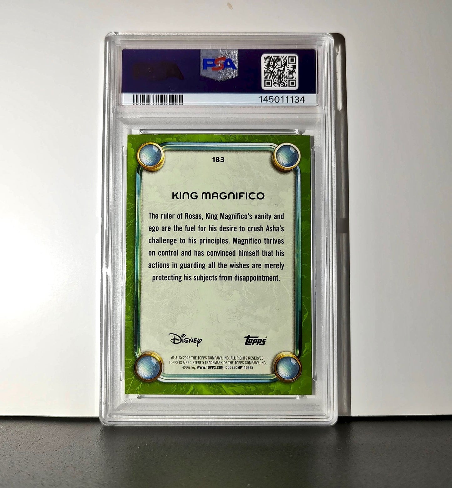 King Magnifico 2025 Topps Disney Wonder #183 Card Wish PSA 8