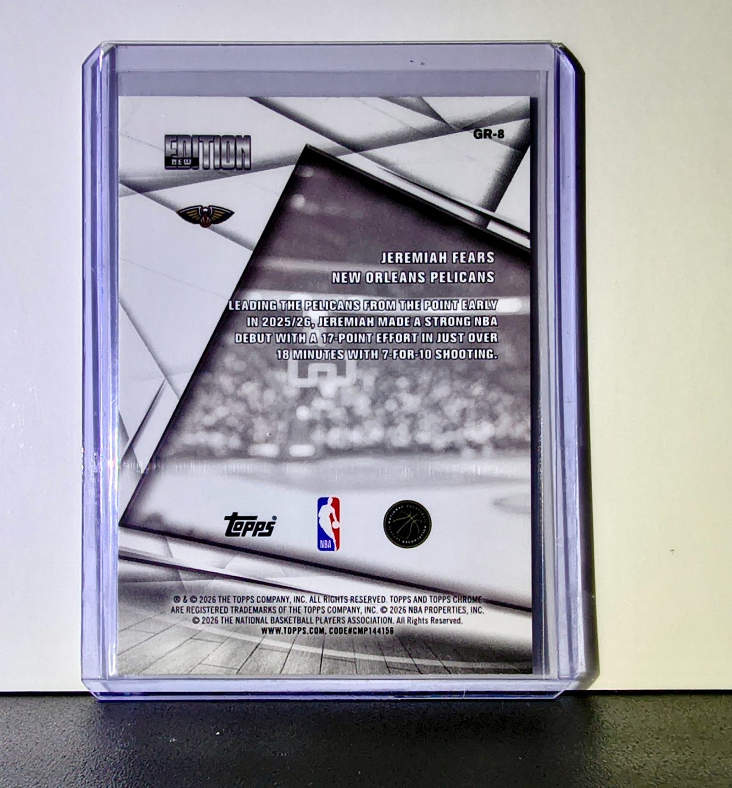 Jeremiah Fears Rookie 2025-26 NBA Topps Chrome Update New Editions #GR-8 Card