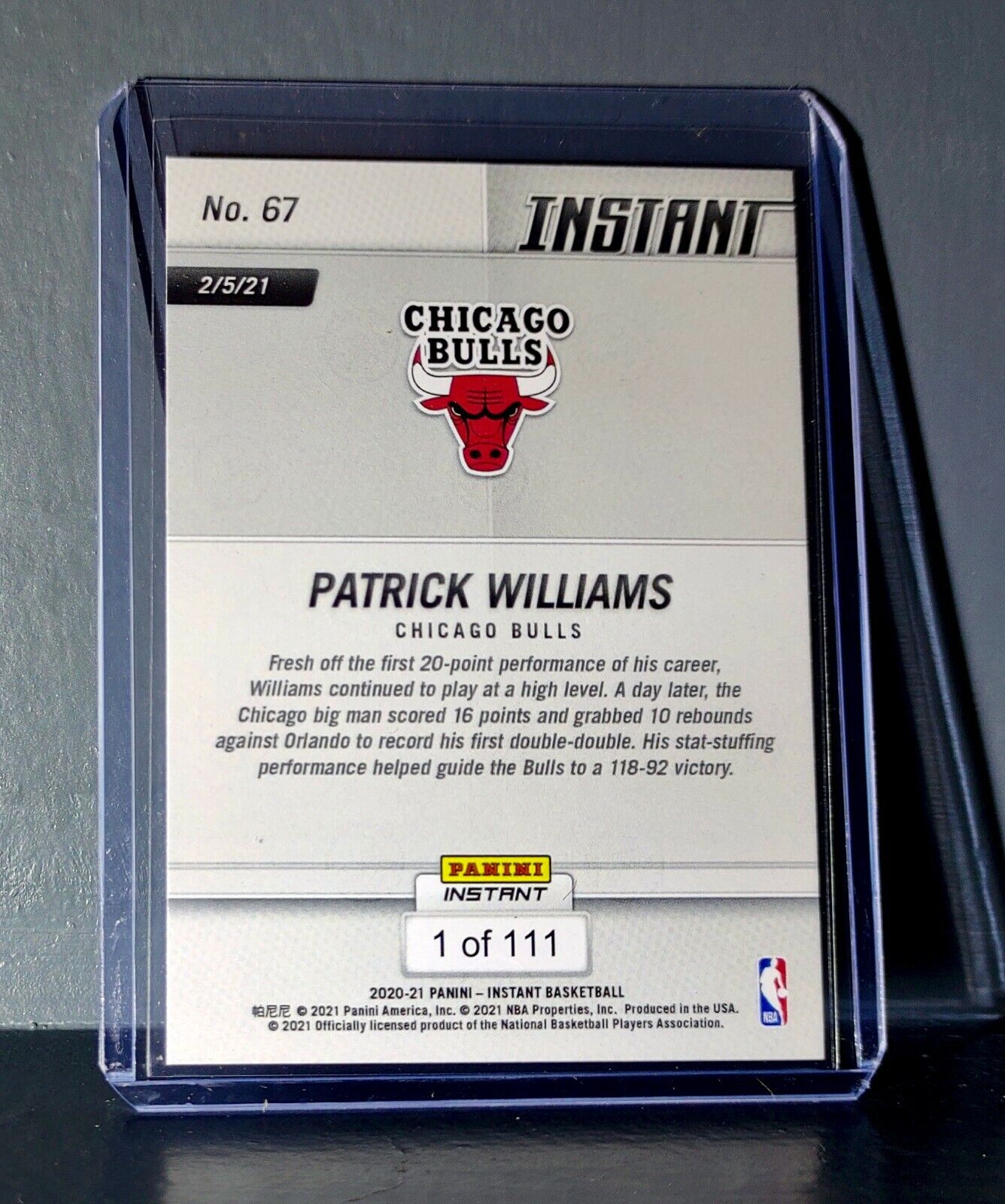 Patrick Williams 2020-21 Panini NBA #67 Basketball Rookie Card 1 of 111