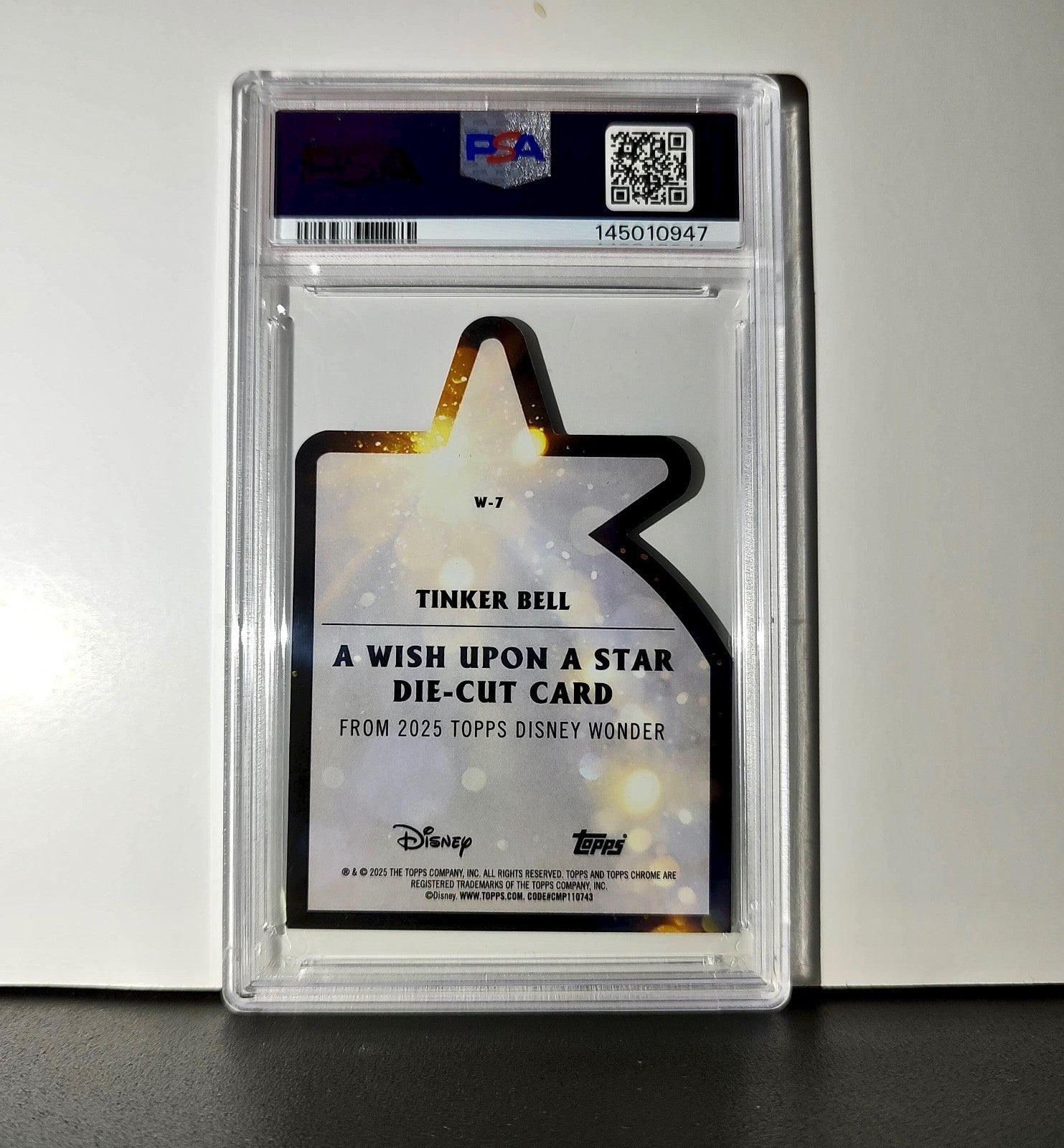 Tinker Bell 2025 Topps Chrome Disney #W-7 Wish Upon A Star Die Cut PSA 9