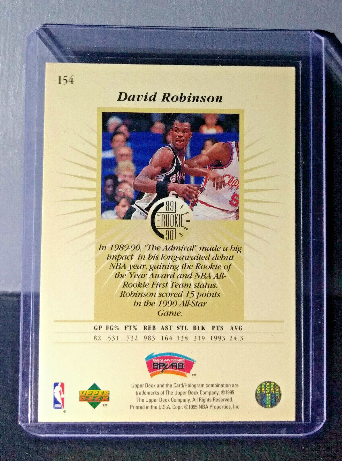 1995-96 Upper Deck David Robinson #154 Basketball Card