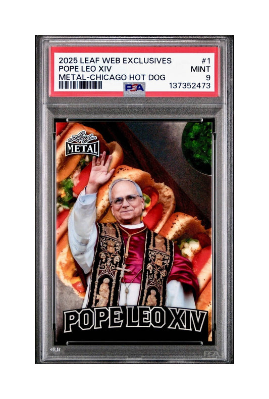 2025 Leaf Metal Pope Leo XIV 45/529 #1 Hot Dog Variant PSA 9 Mint