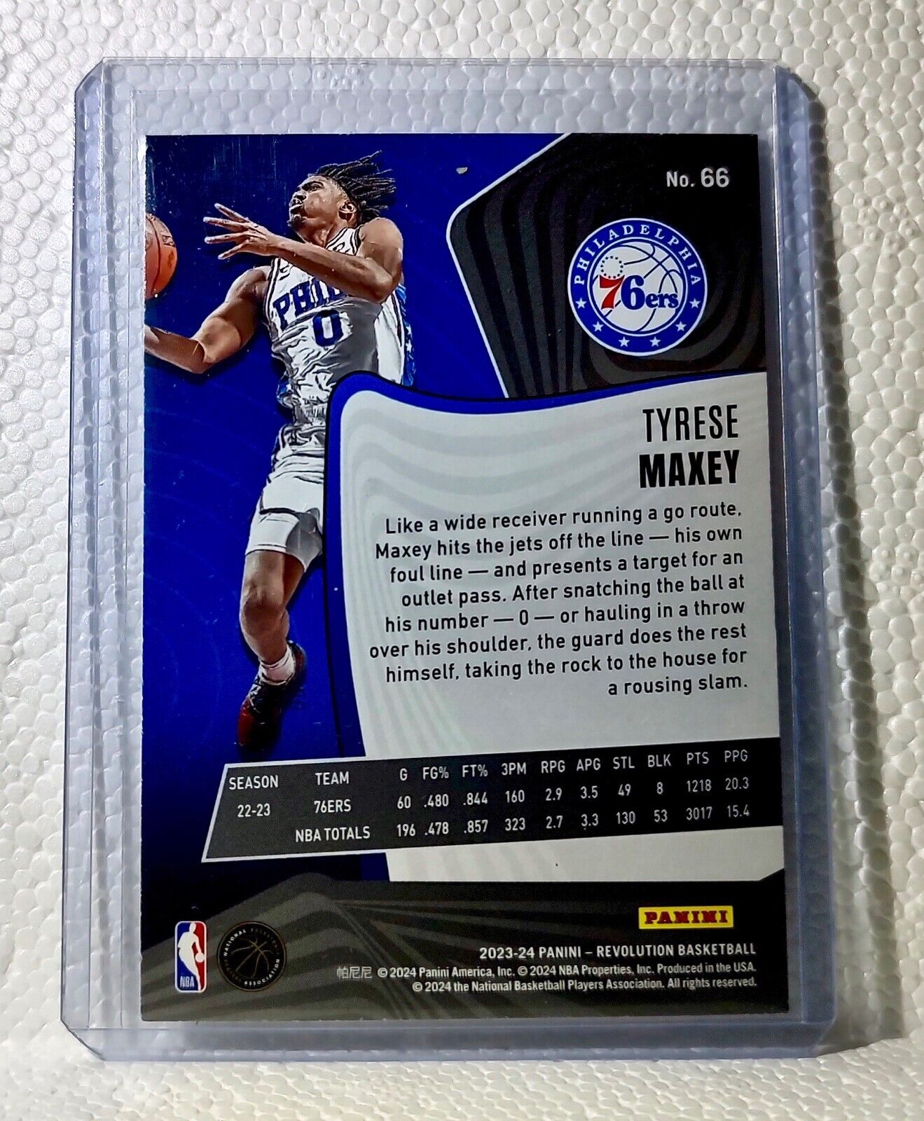 Tyrese Maxey 2023-24 Panini NBA 66 Revolution Basketball Card Philadelphia 76ers